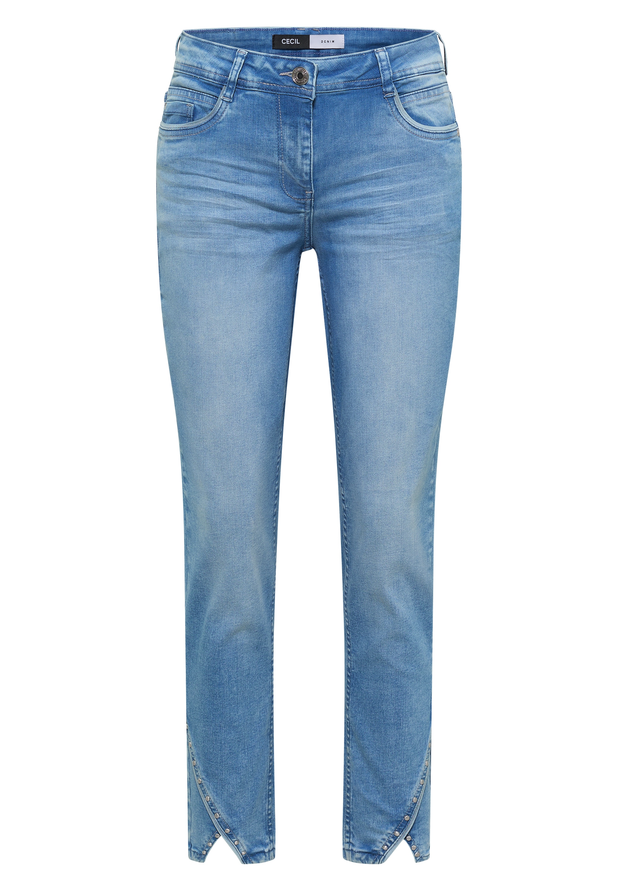 Cecil Jeans droit »Style Scarlett« avec détails cloutés / style 5 poches / stretch