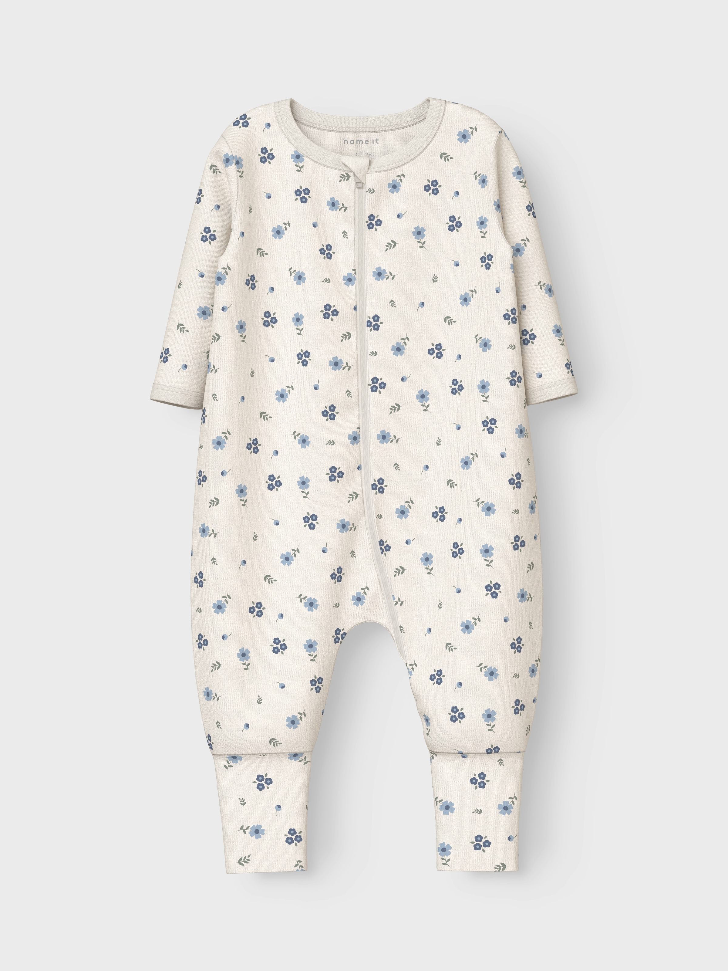 Name It Pyjama »NBFNIGHTSUIT 2P ZIP FF JET FLOWER NOOS«, (Packung, 2 tlg.)