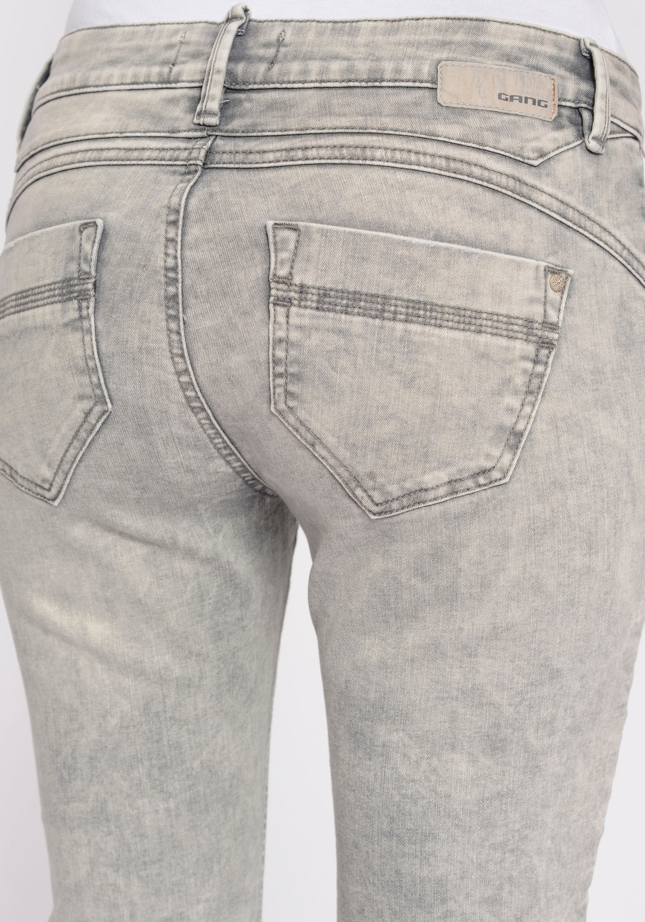 GANG Skinny-fit-Jeans »94NELE X-CROPPED«, mit seitlichen Dreieckseinsätzen für eine tolle Silhouette