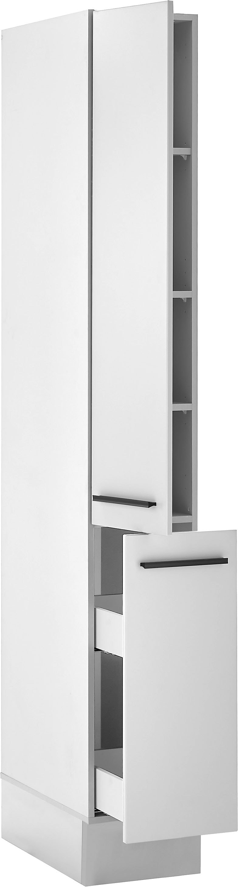 BASIC by Balculina Armoire à provisions »Denver, Küchenschrank BxHxT 30 x 211 x 57« 1 cuis tlg. largeur 30cm, en gris mat/chêne lancelot