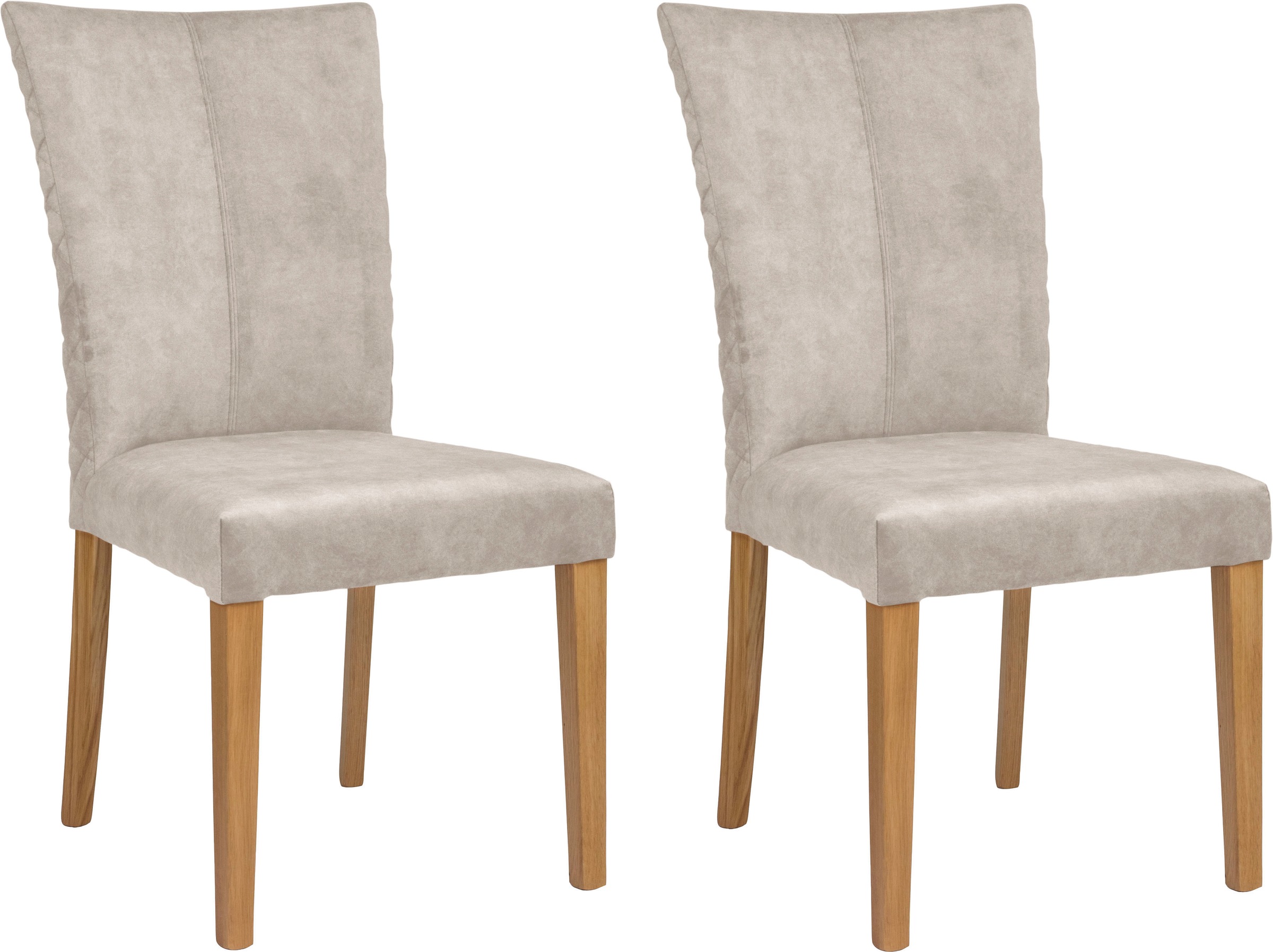 Image of Leonique Esszimmerstuhl »Vence«, (Set), 2 St., Samtvelours, mit Rautensteppung in der Rückenlehne, Beine aus massiver Eiche bei Ackermann Versand Schweiz