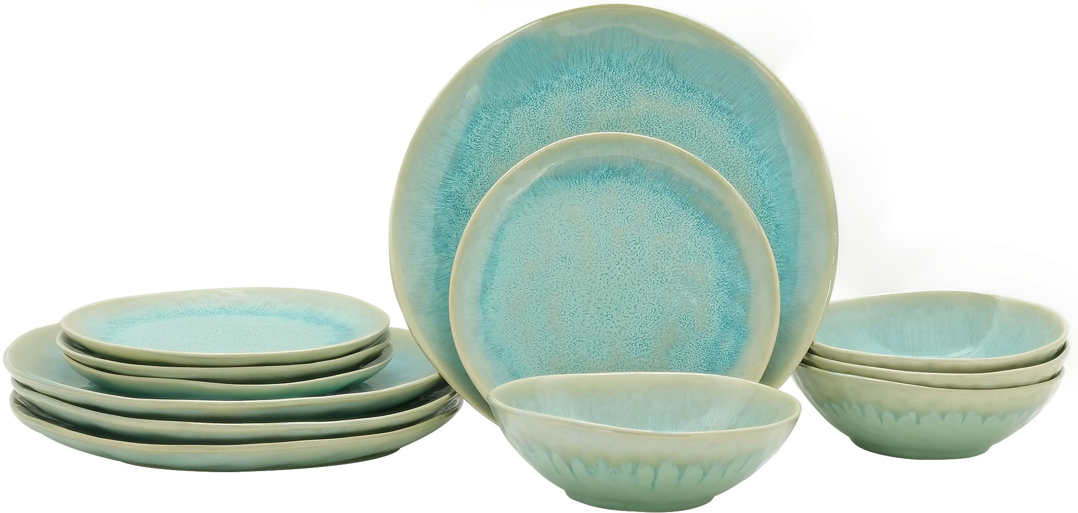 Image of andas Tafelservice »Hörup«, (Set, 12 tlg.), Reaktiv Glasur, maritime Farben bei Ackermann Versand Schweiz