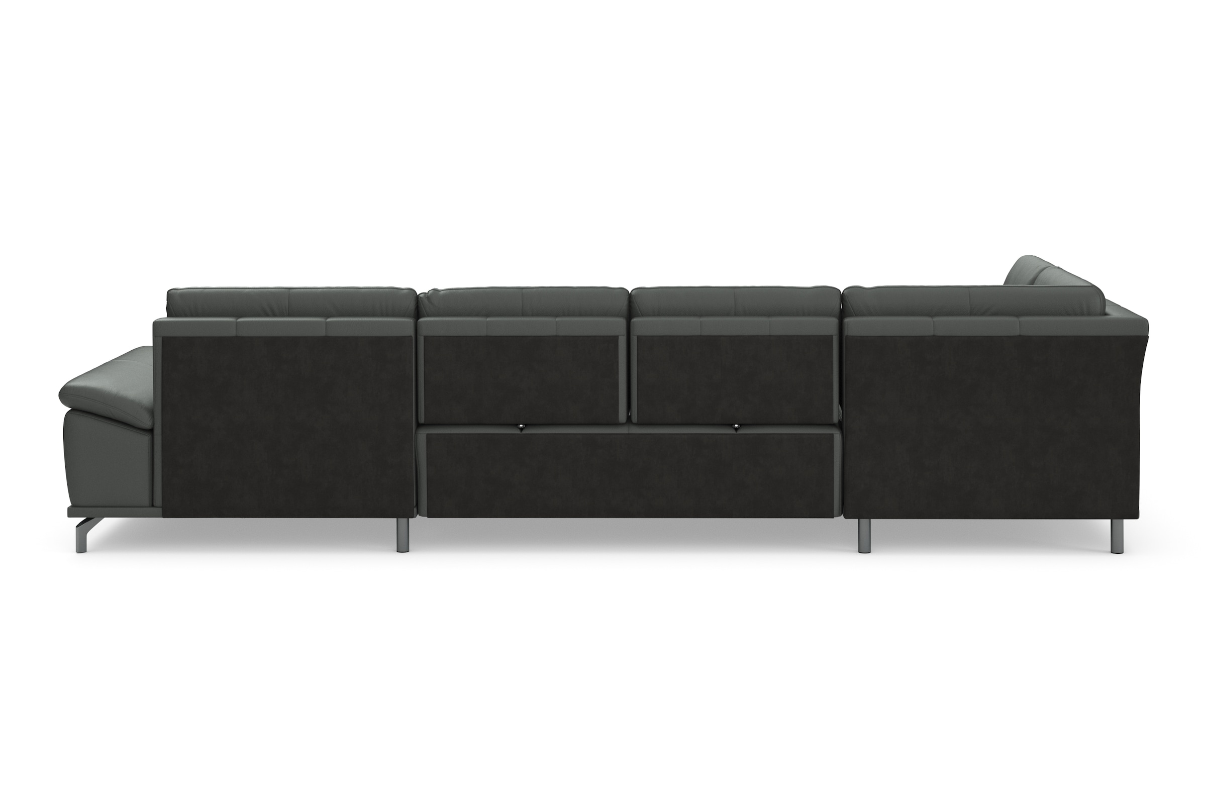 GOODproduct Wohnlandschaft »Costello U-Form, Sitztiefen- & Armteilverstellung, 3 Nierenkissen« optional Schlaffunktion & Stauraum, Federkern, Leder