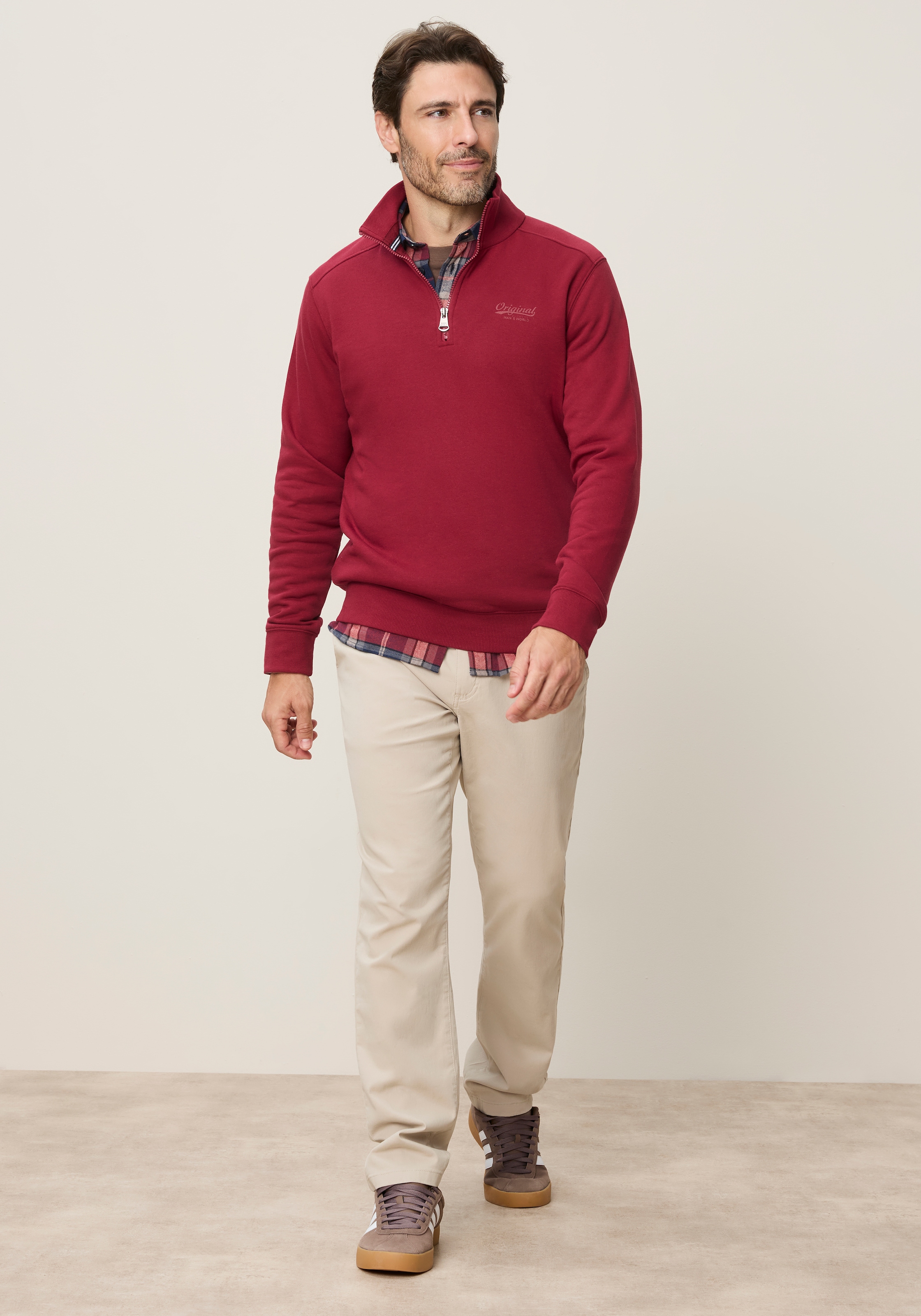 Man's World Sweatshirt , mit Troyerkragen, normale Passform, auch in grossen Grössen
