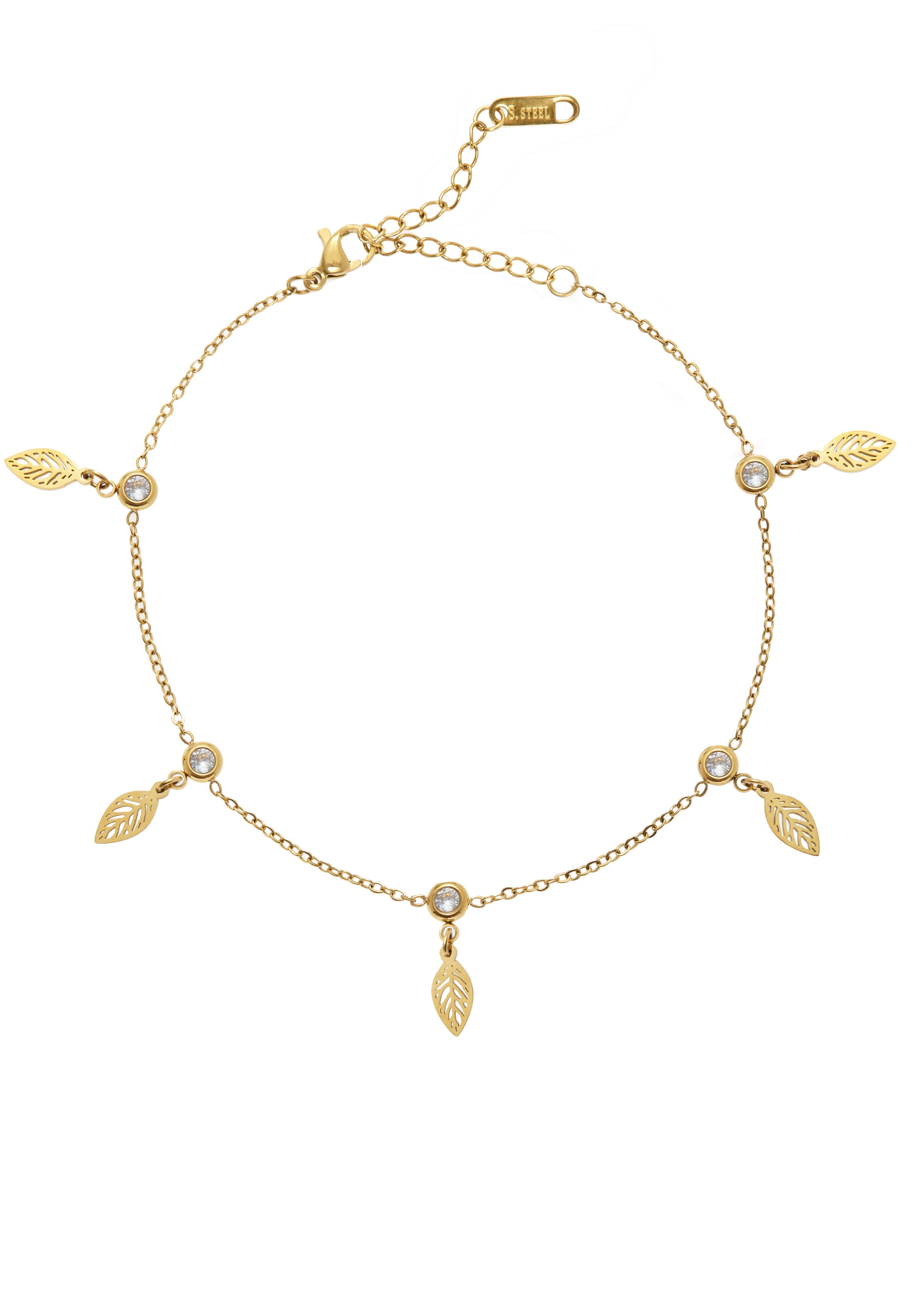 Image of LASCANA Fusskette mit Anhänger "Edelstahlschmuck" Hochwertiger Fussschmuck mit Goldbeschichtung