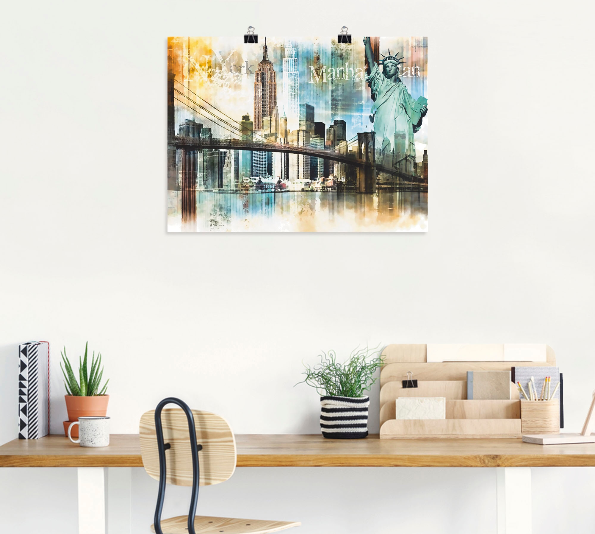 Artland Wandbild »New York Skyline Collage IV«, Amerika, (1 St.), als Leinwandbild, Poster in verschied. Grössen