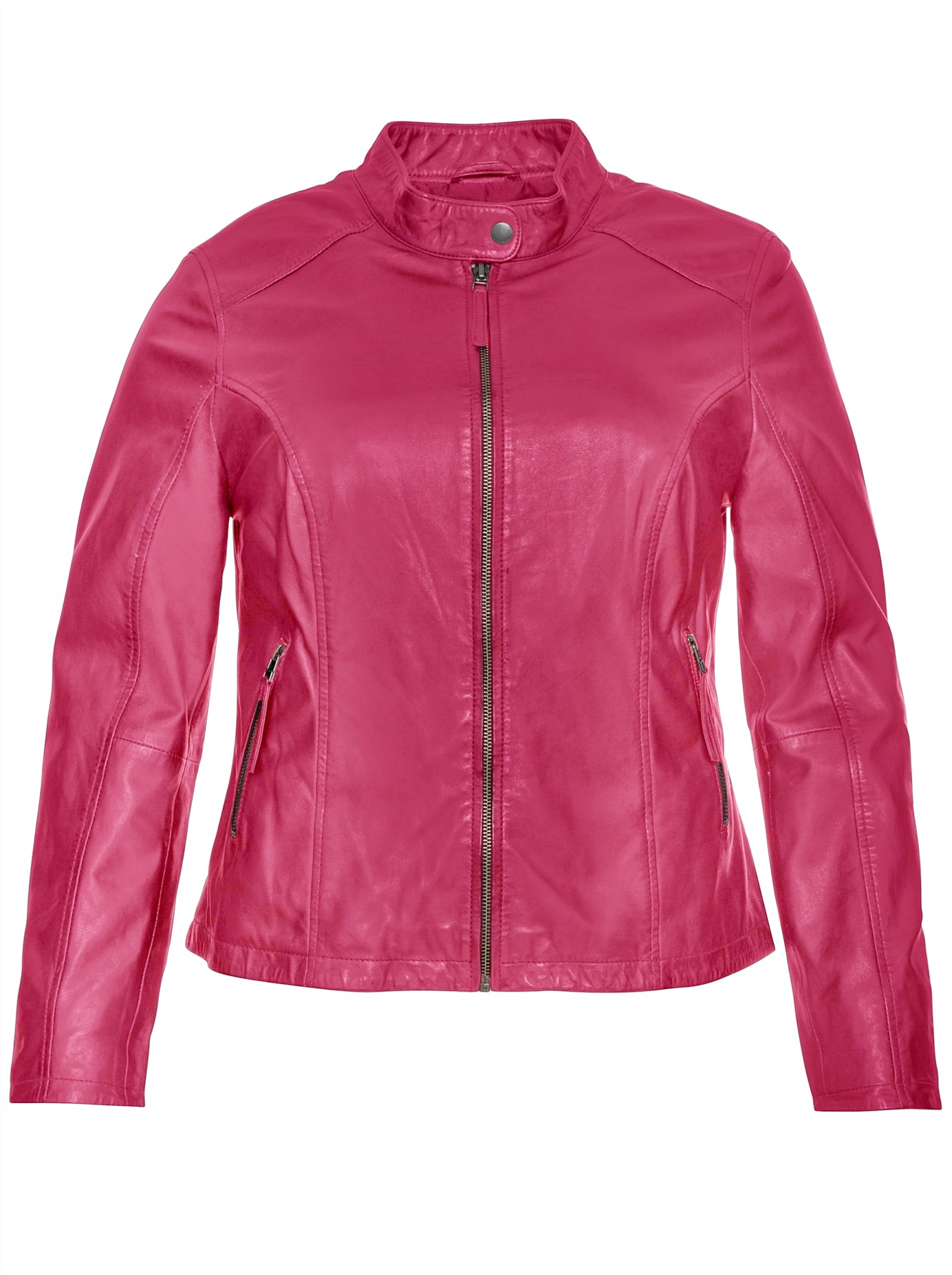 Sheego Lederjacke, ohne Kapuze