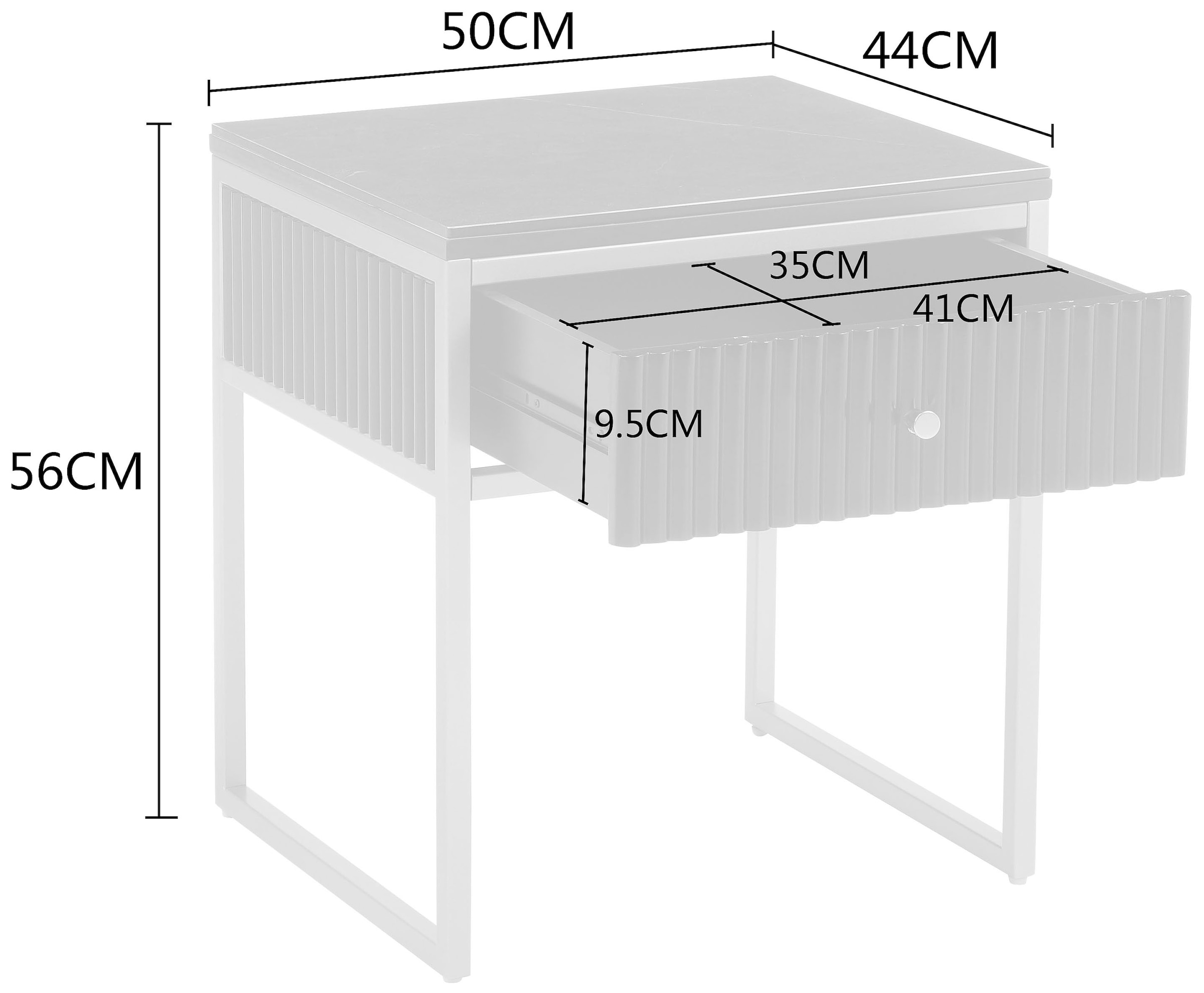 Leonique Beistelltisch »Fleuriss« Keramikplatte, goldene Beine, FSC-zertifiziertes Holz, Breite 50 cm