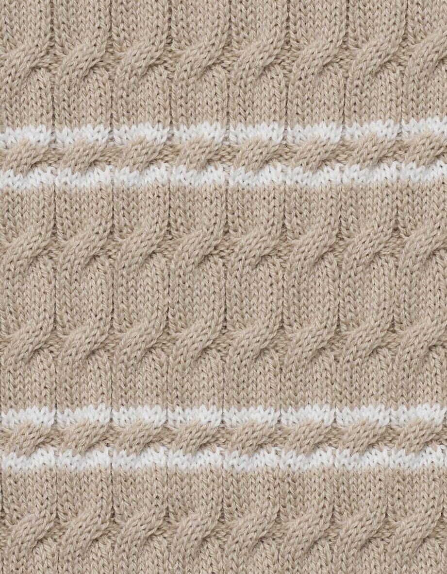 bugatti Pull à col rond »Gestreift« mit kurzem Arm und Knopfleiste