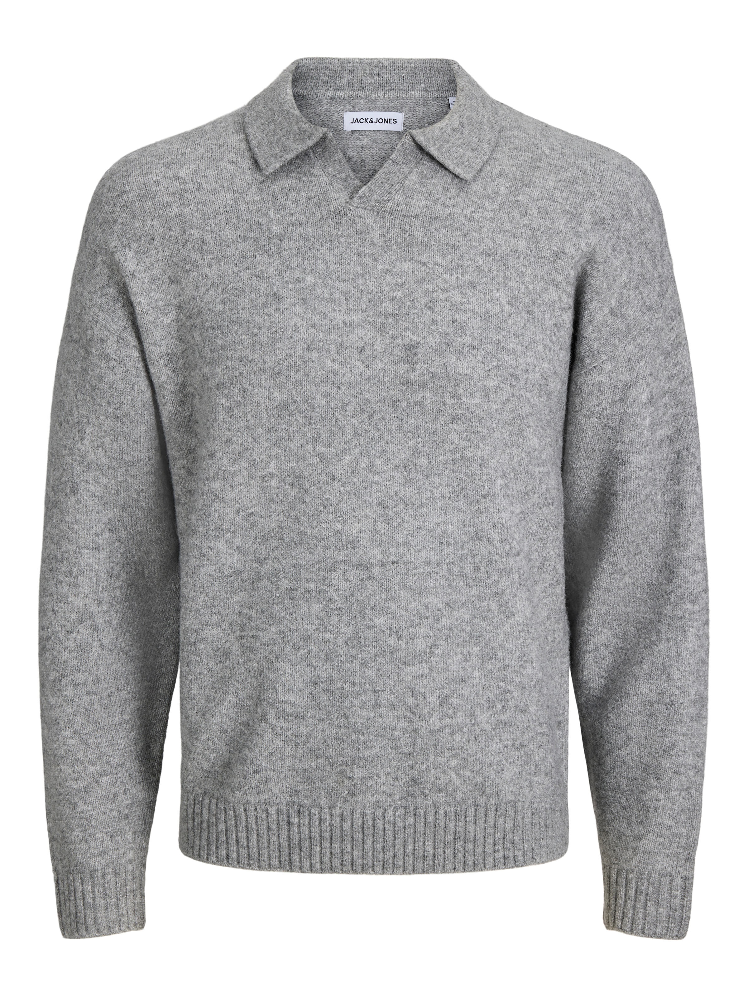 Jack & Jones Polokragenpullover »JJESOHO OLLIE KNIT SPLIT NECK SN« Materialmix, regular fit