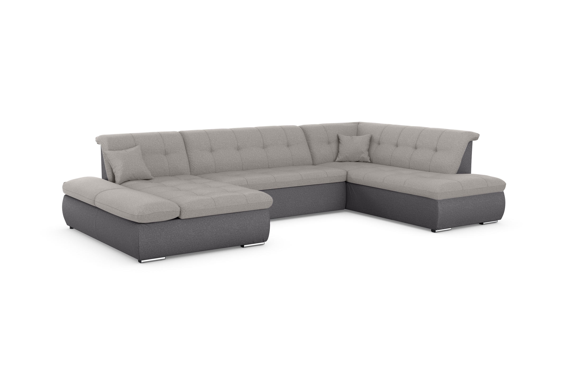 DOMO collection Wohnlandschaft »Moric U-Form auch in Cord«, im XXL-Format, wahlweise mit Bettfunktion und Armlehnenverstellung