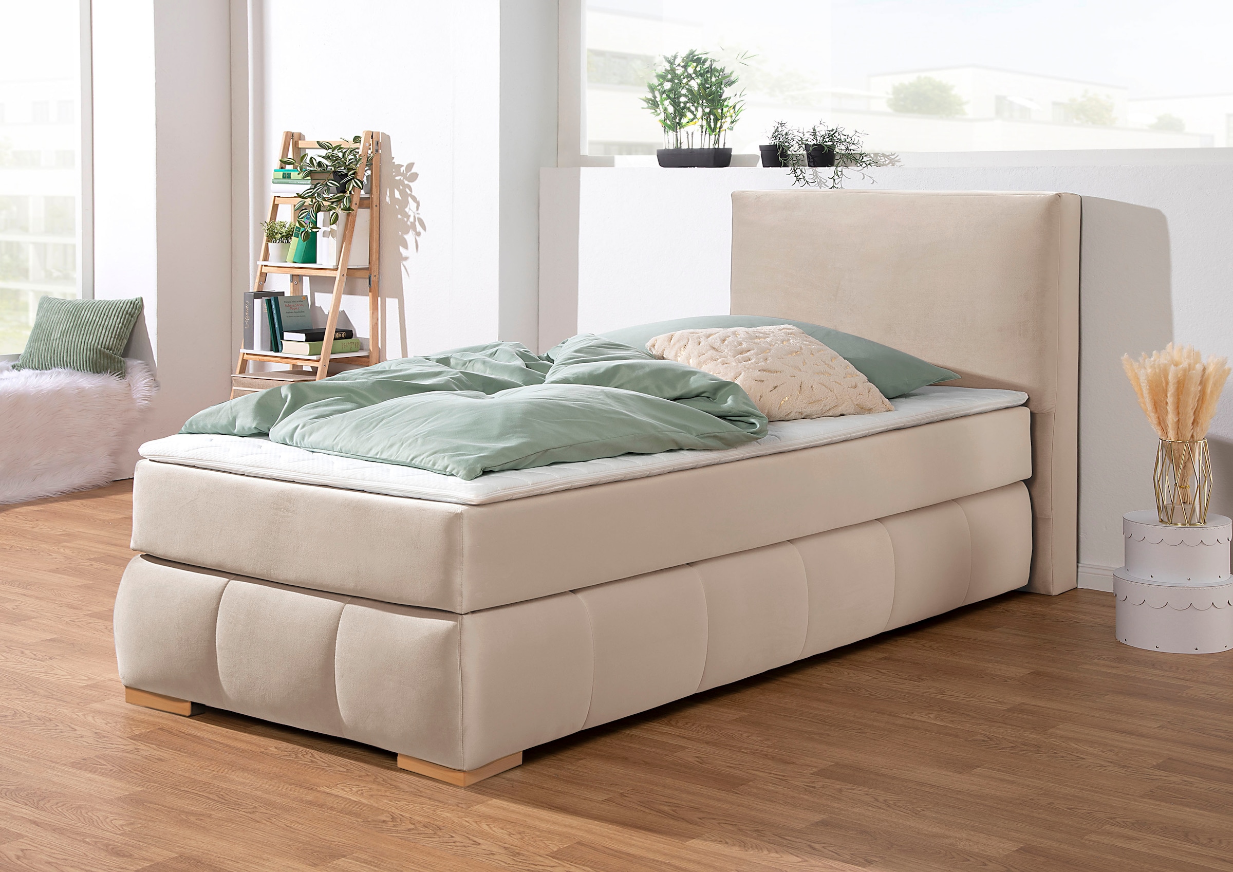 Home affaire Boxspringbett »Wehma« inkl. Topper in 3 verschiedenen Matratzen, auch in Samtstoff