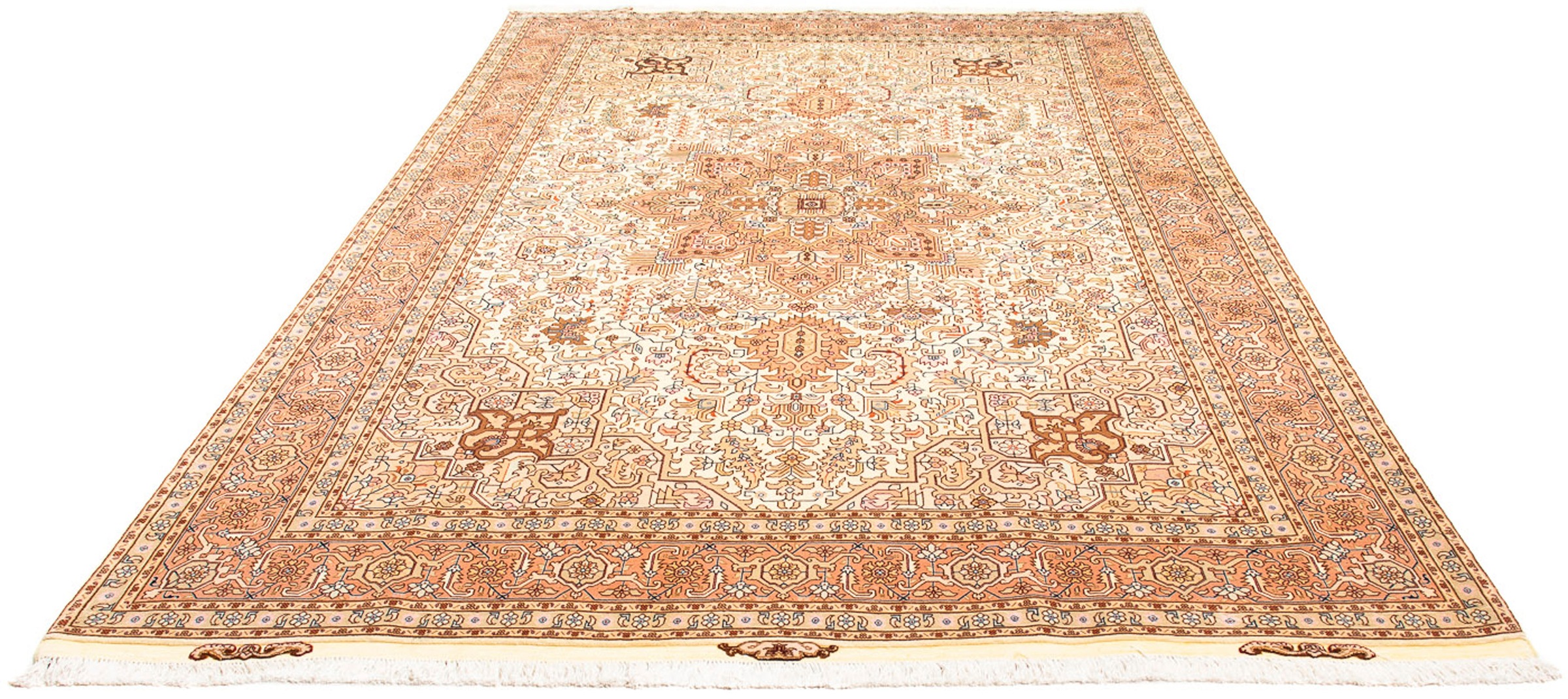Image of morgenland Orientteppich »Perser - Täbriz - Royal - 308 x 202 cm - beige«, rechteckig, 7 mm Höhe, Wohnzimmer, Handgeknüpft, Einzelstück mit Zertifikat bei Ackermann Versand Schweiz