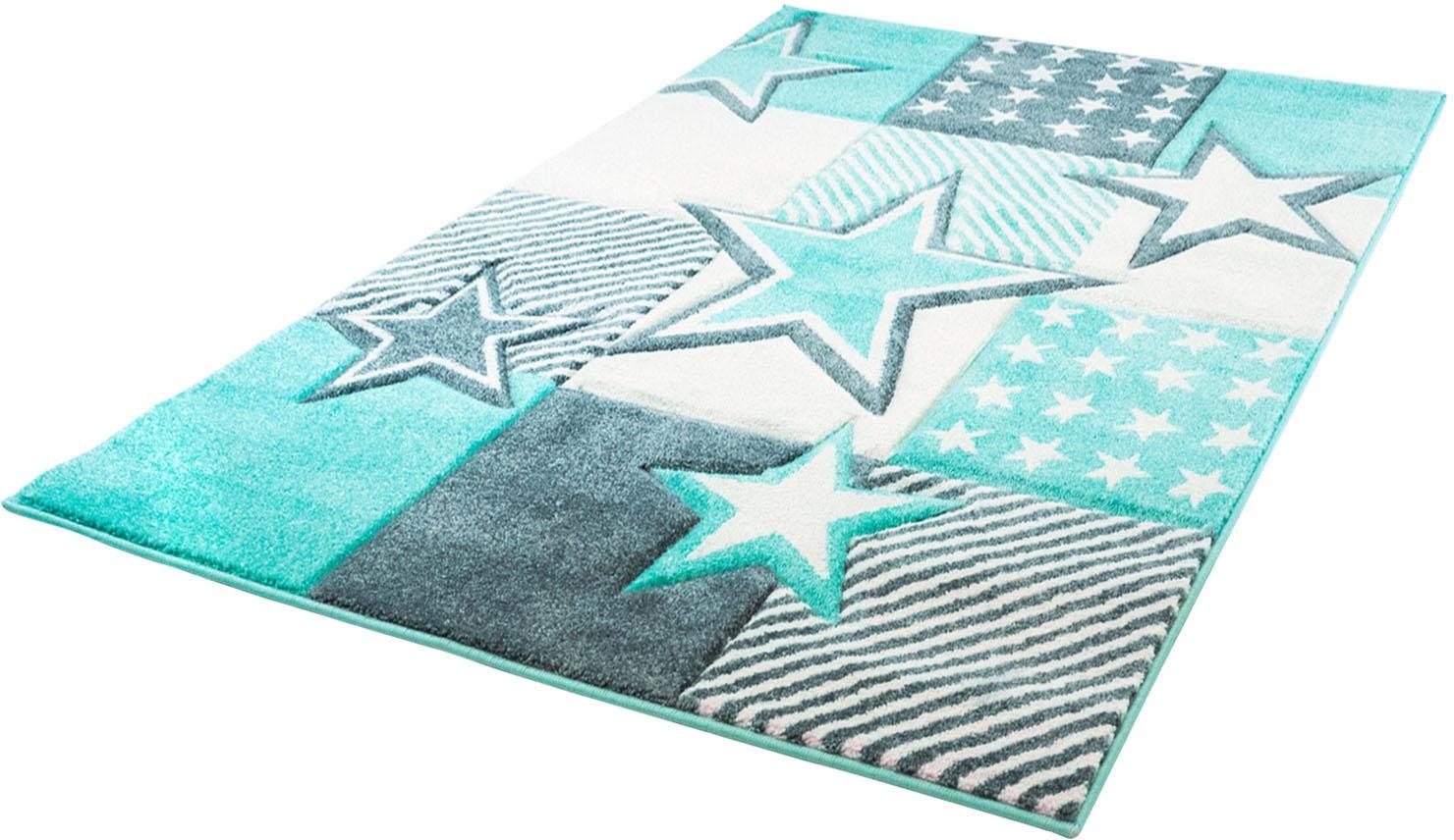 Image of Carpet City Kinderteppich »Bueno Kids 1451«, rechteckig, 13 mm Höhe, Spielteppich, Sterne, 3D-Effekt, Weicher Flor, Pflegeleicht, Kinderzimmer bei Ackermann Versand Schweiz