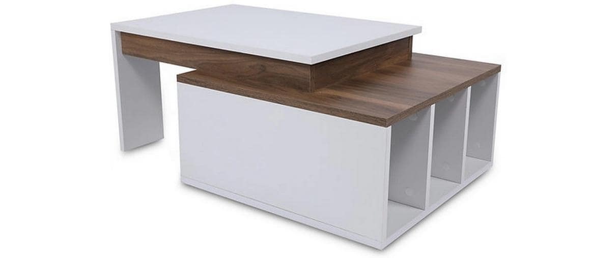 WOODY FASHION Beistelltisch »Kolarado 90 x 37,4 x 60 cm, Nature/Weiss«