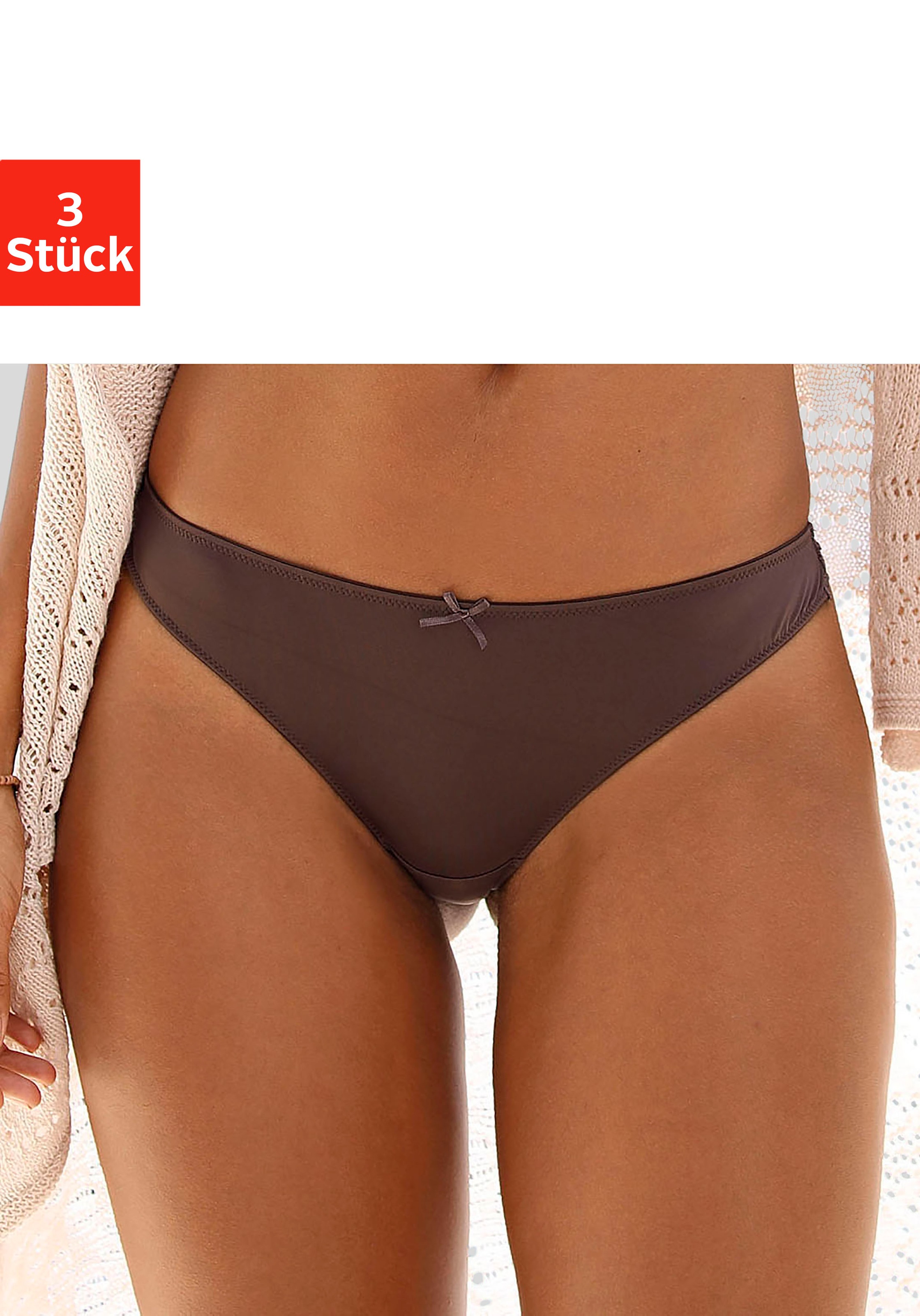 Image of petite fleur String, (3 St.), hinten komplett aus zarter Jacquardspitze bei Ackermann Versand Schweiz