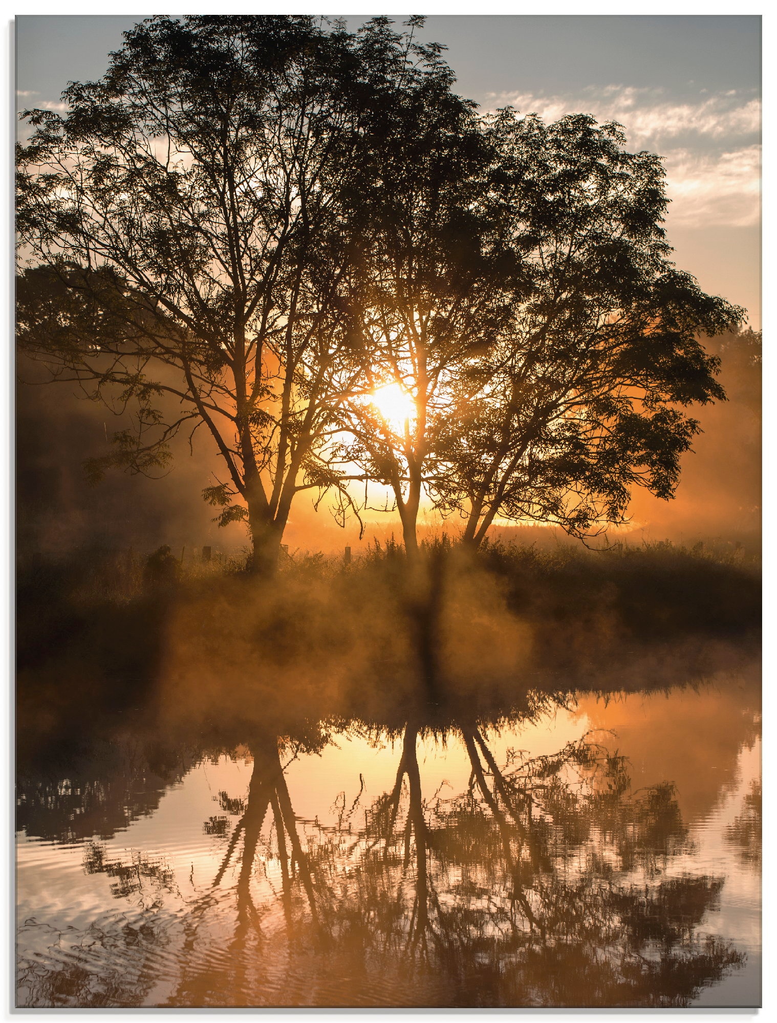 Image of Artland Glasbild "Früh morgens, wenn der Tag erwacht" Gewässer 1 Stk. tlg. in verschiedenen Grössen