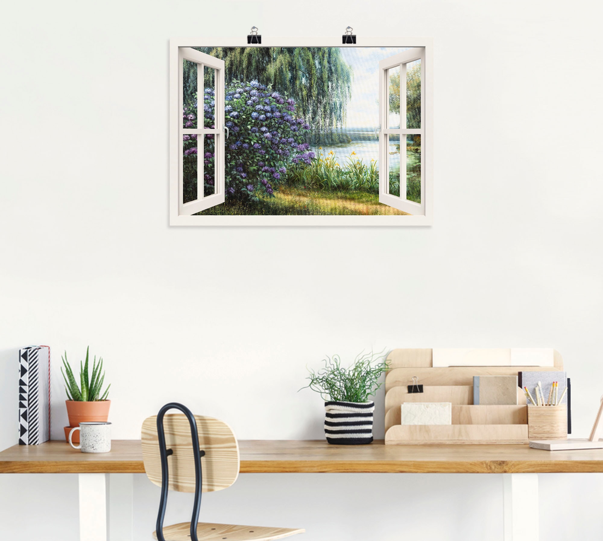 versch. kaufen oder Wandaufkleber Fensterblick, Artland See«, in Poster »Hortensien Grössen Leinwandbild, am St.), als (1 Wandbild