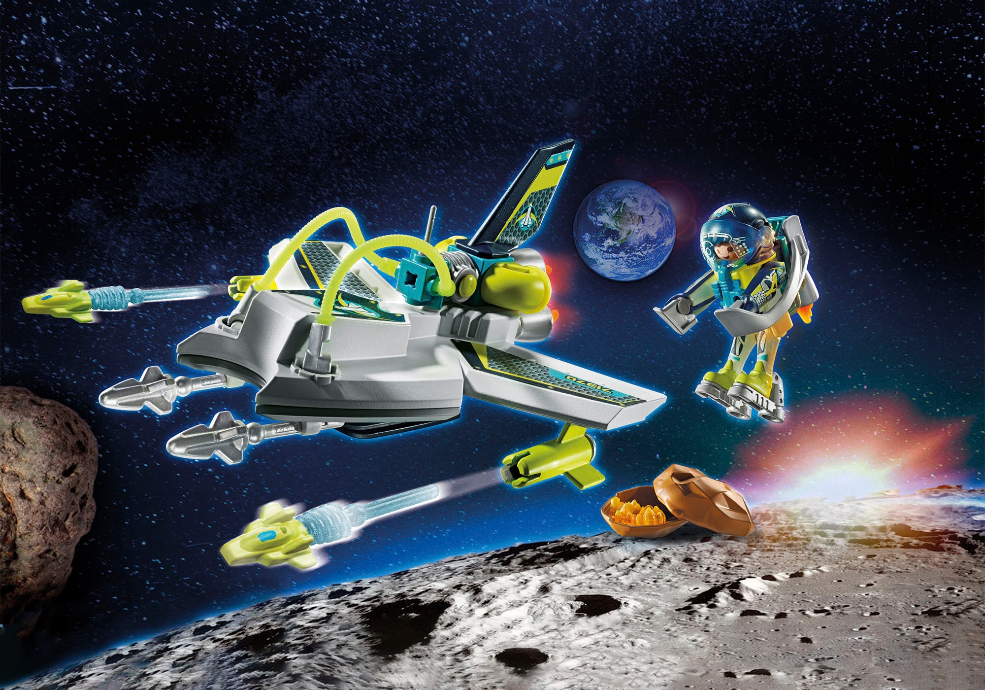 Playmobil® Konstruktions-Spielset »Hightech Space-Drohne (71370), Space«, (57 St.)