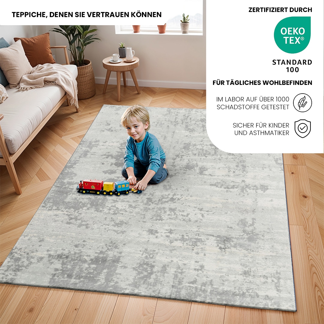 Livabliss Teppich »DALI« rechteckig 11 mm Höhe Moderner Designerteppich in Marmor Optik, Kurzflor Wohnzimmerteppich