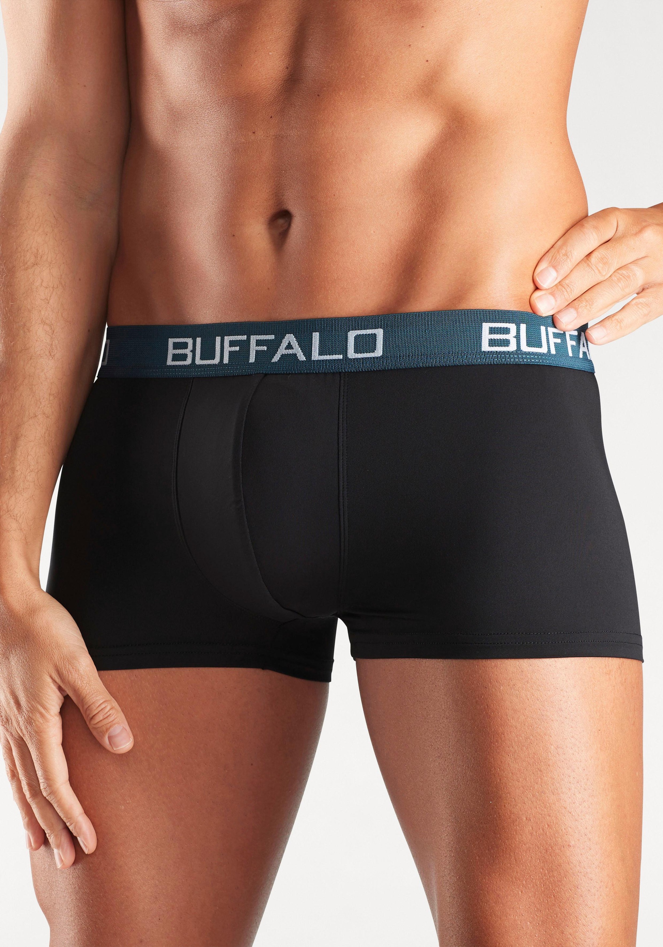 Buffalo Hipster, (Packung, 4 St.), Boxershorts mit Kontrastbund aus Baumwollmischung