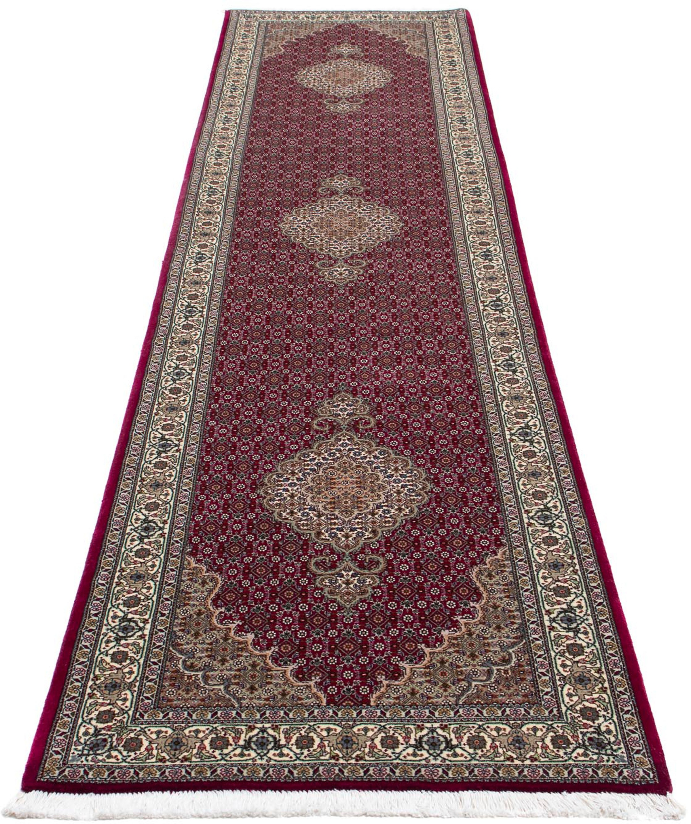 Image of morgenland Orientteppich »Perser - Täbriz - 344 x 80 cm - dunkelrot«, rechteckig, 10 mm Höhe, Wohnzimmer, Handgeknüpft, Einzelstück mit Zertifikat bei Ackermann Versand Schweiz