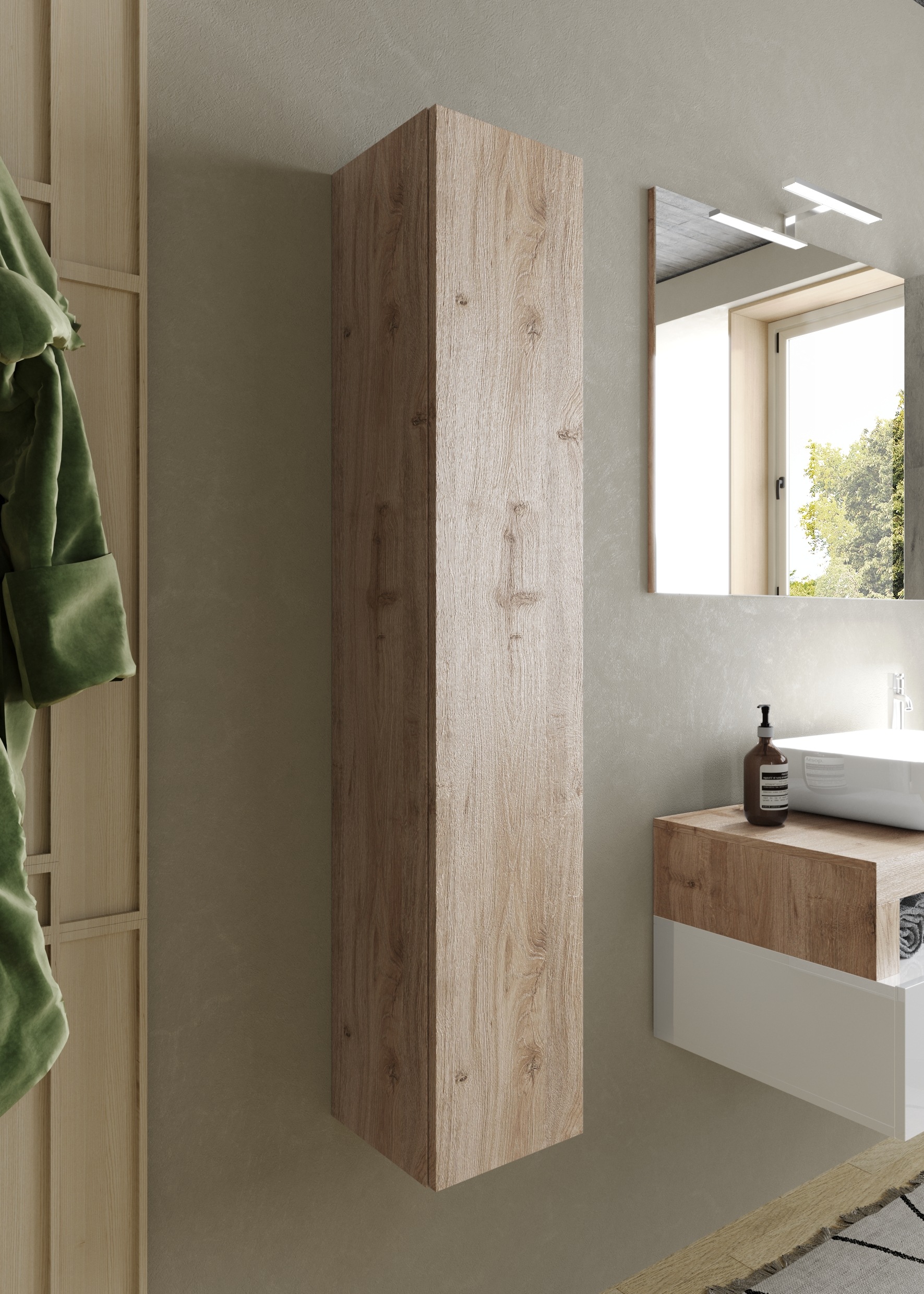 welltime Hängeschrank »Hamburg« Badschrank mit 1 Tür, Höhe 138 cm, Breite 25 cm