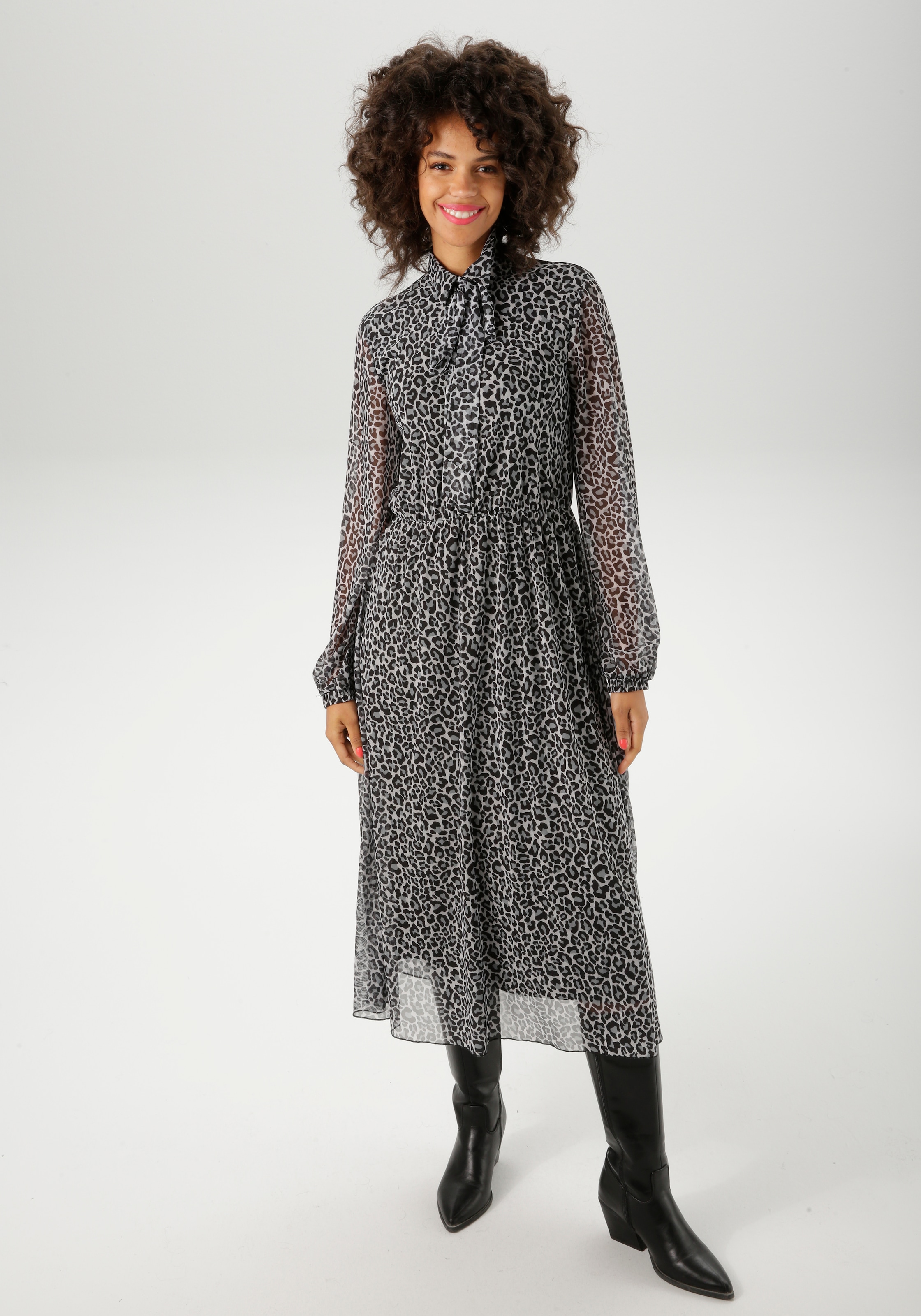 Image of Aniston CASUAL Blusenkleid mit farbharmonischem Animal-Print