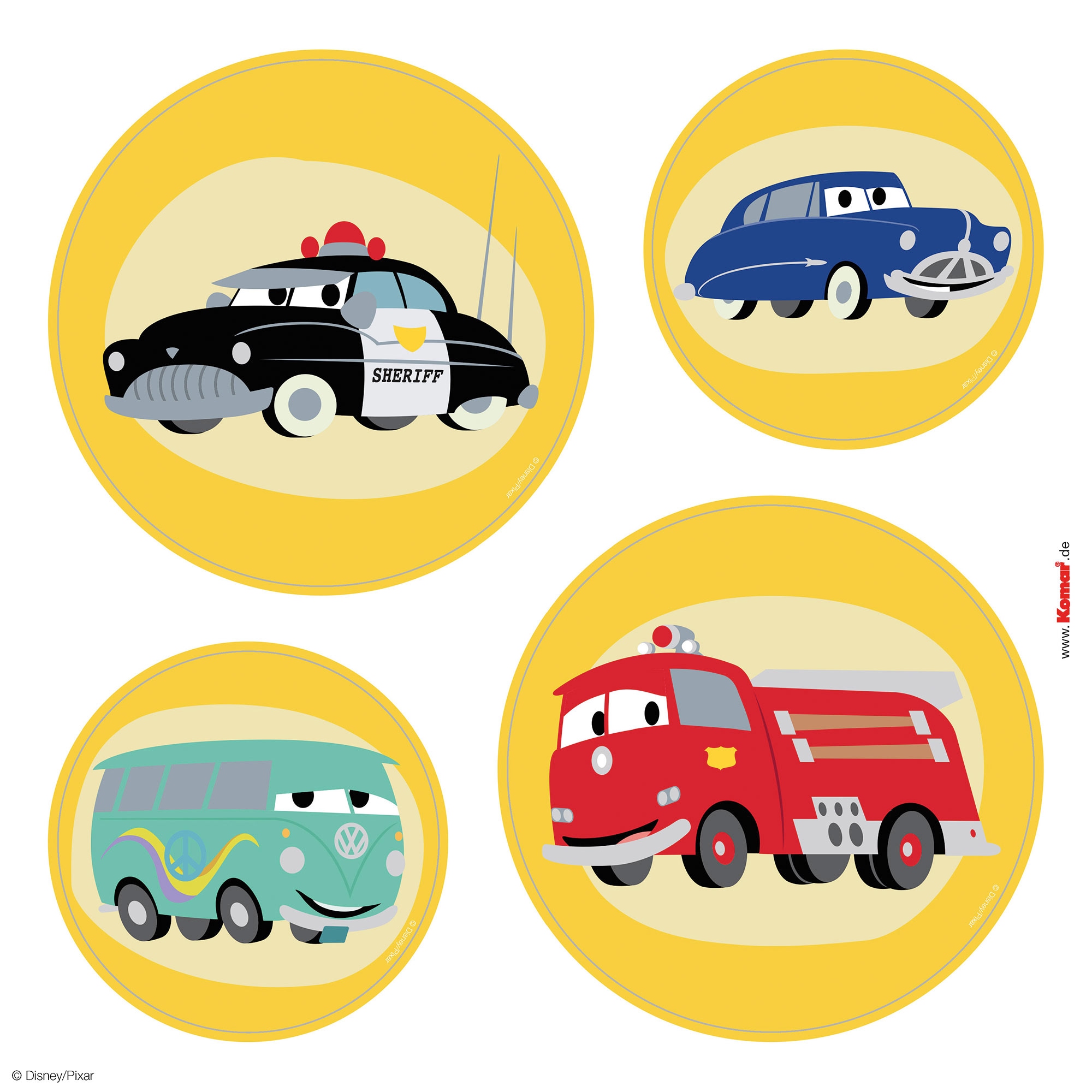 Komar Tableau de fenêtre »Fenstersticker - Cars Ka-Chow - Grösse 30 x 30 cm« 35 x 30 cm, 2 Bogen