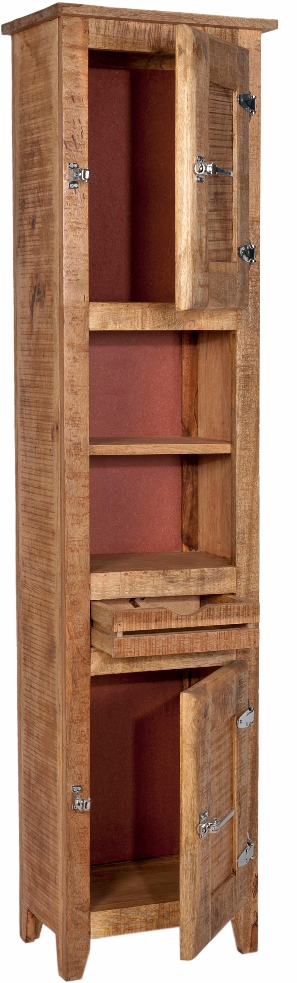 SIT Hochschrank »Frigo«, Mangoholz im Antik-Look mit Kühlschrankgriffen, Höhe 187 cm