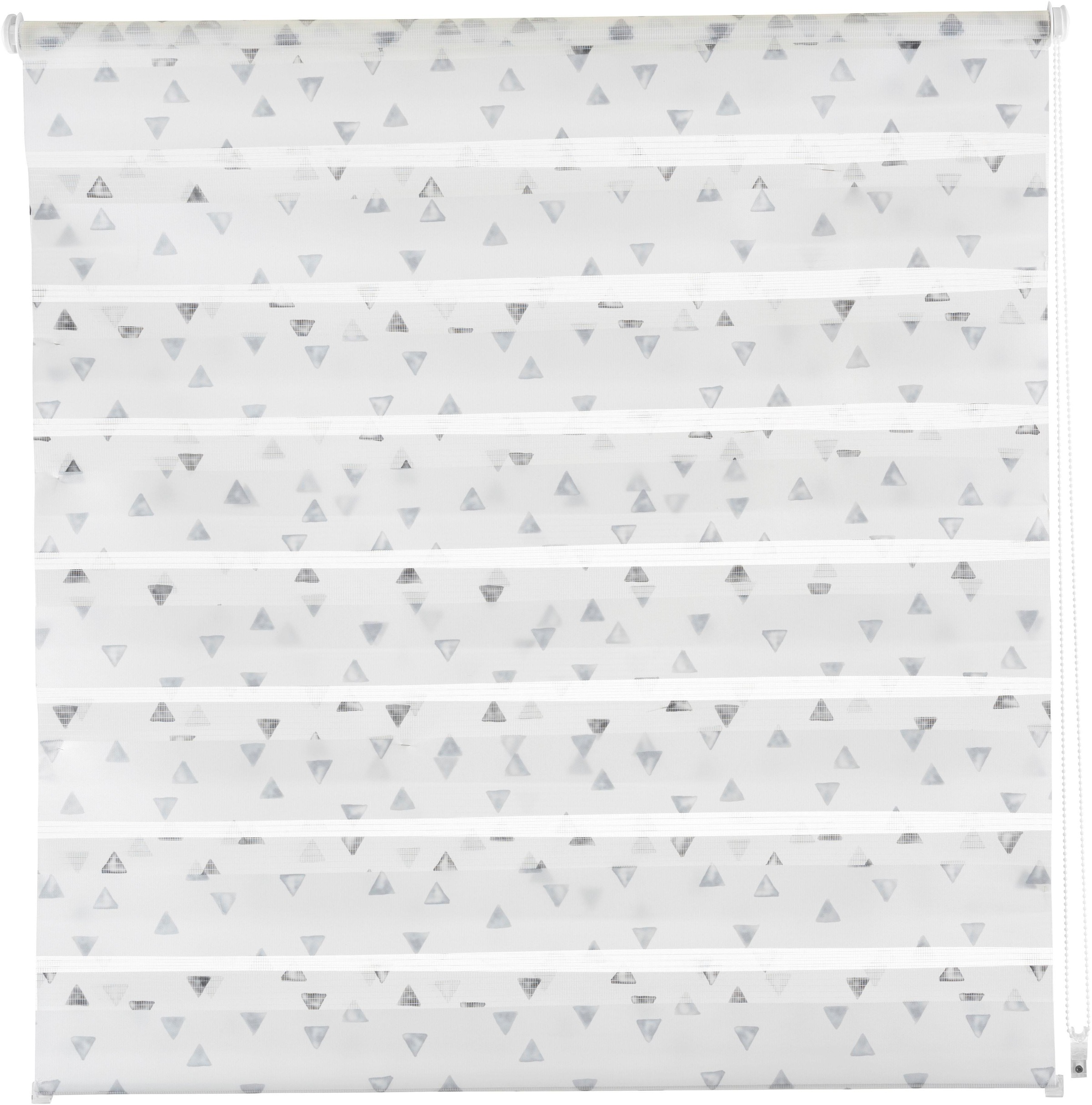 Image of my home Doppelrollo »Dreiecke«, Lichtschutz, ohne Bohren, freihängend, Klemmfix, Fixmass, gemustert, Klemmträger bei Ackermann Versand Schweiz