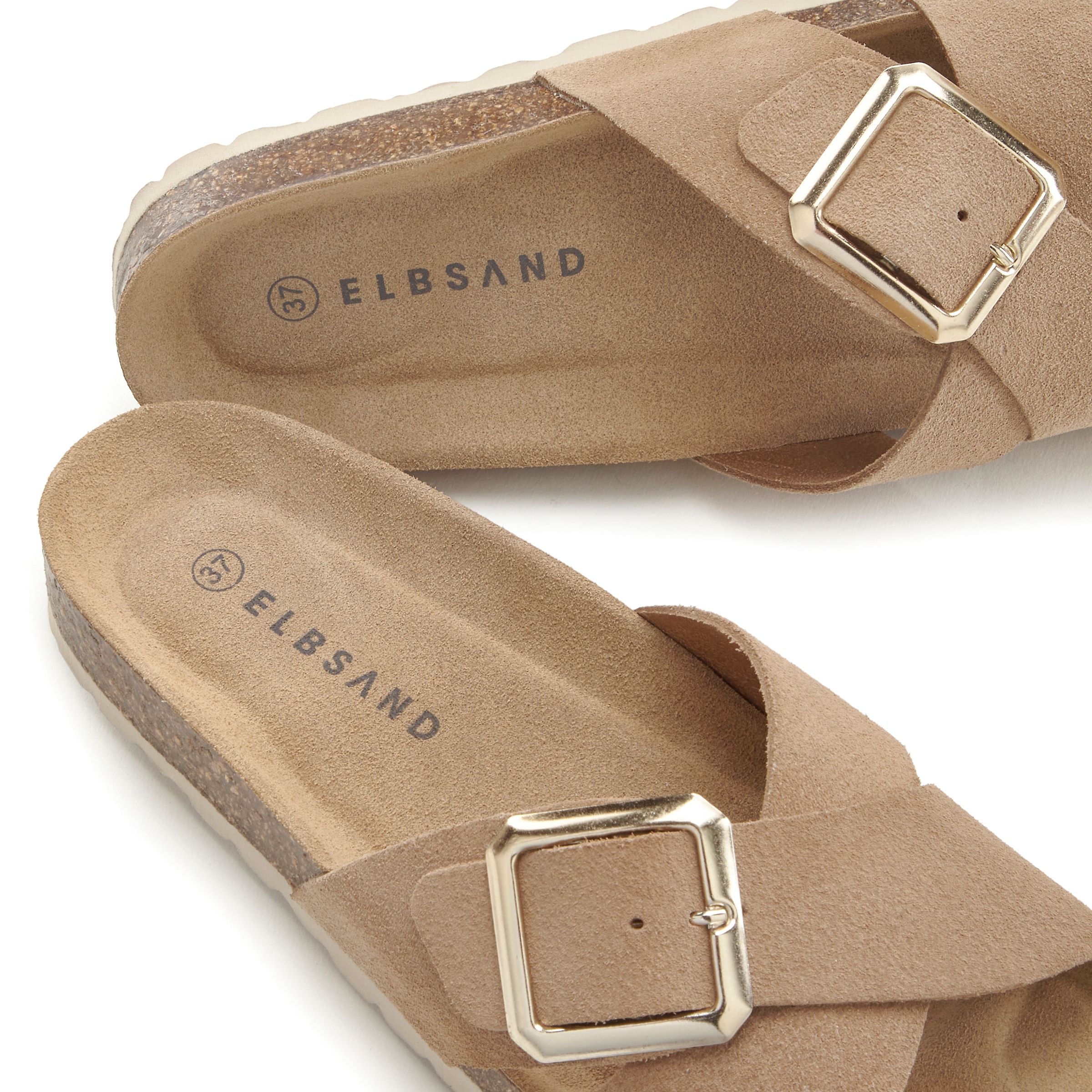 Elbsand Pantolette »Mule, Sandale, offener Schuh,«, aus hochwertigem Leder mit weichem Komfortkorkfussbett