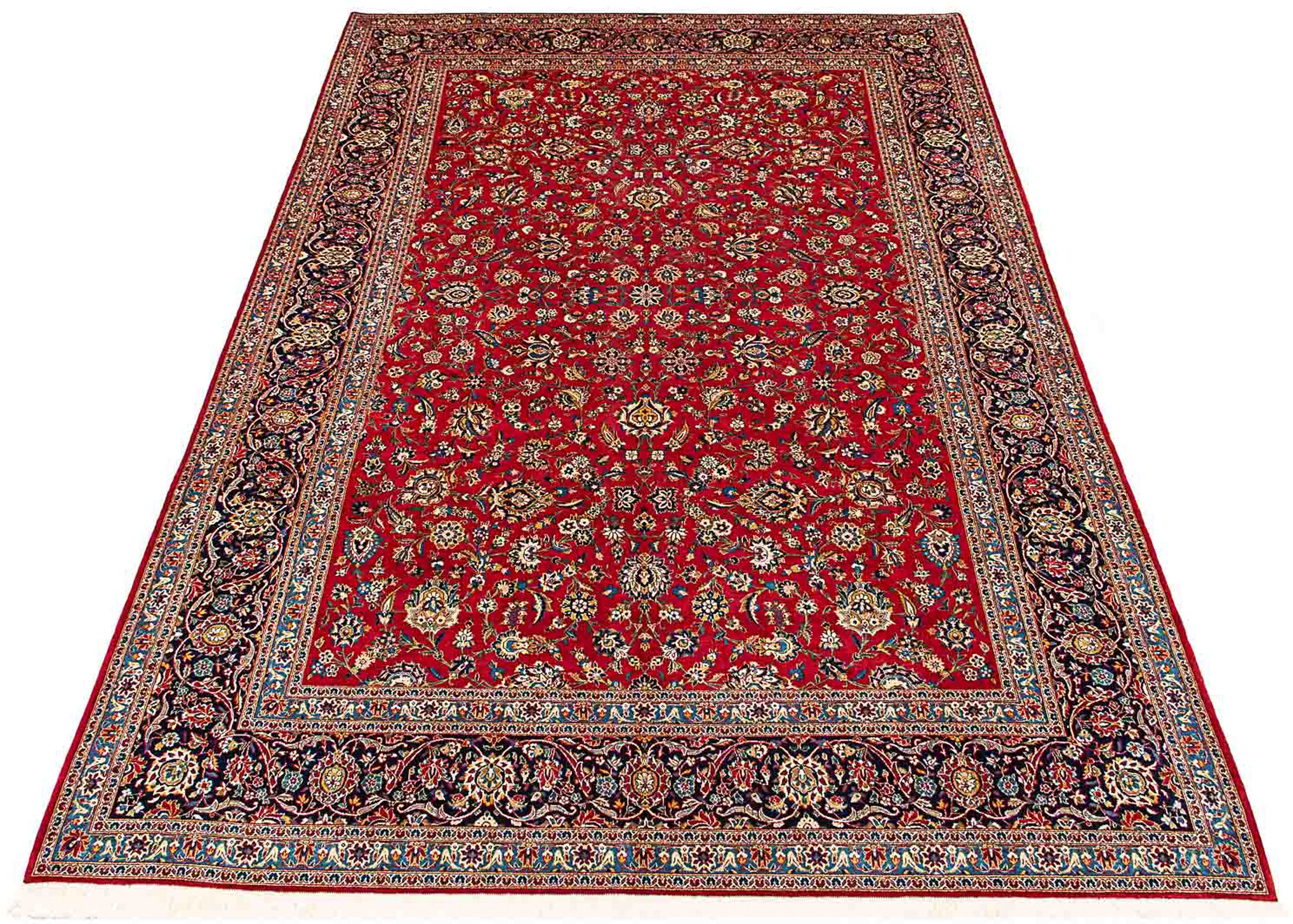 Image of morgenland Orientteppich »Perser - Keshan - 432 x 325 cm - rot«, rechteckig, 10 mm Höhe, Wohnzimmer, Handgeknüpft, Einzelstück mit Zertifikat bei Ackermann Versand Schweiz