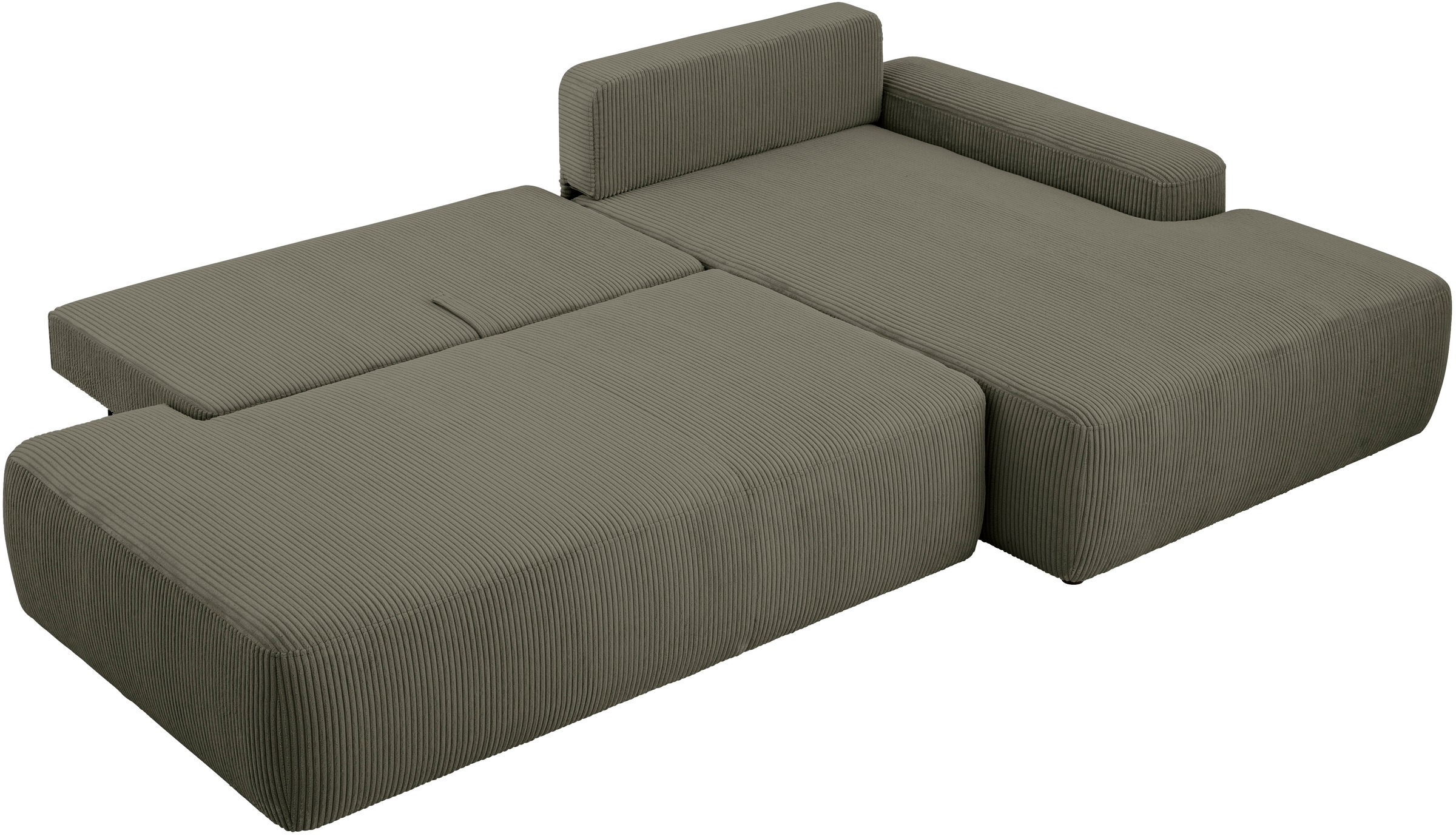 Home affaire Canapé d'angle »TORGE, Schlafsofa Cord, Samtvelours u. Strukur fein, Couch in L-Form« Schlaffunktion und Bettkasten, Liegefläche: 210x125 cm, neues Design