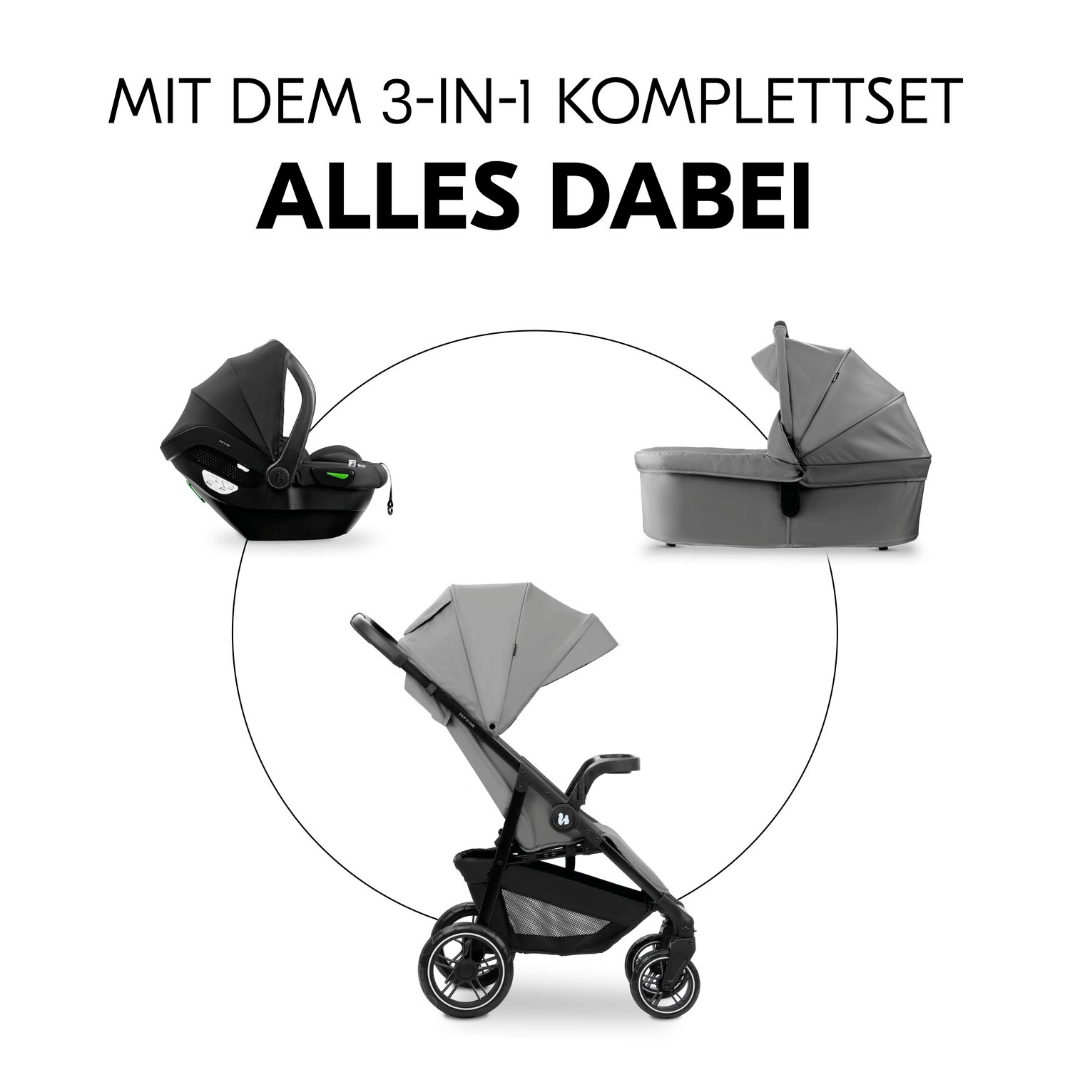 Hauck Kinder-Buggy »Shop N Care Trio Set« inkl. Babyschale, Babywanne und Adapter
