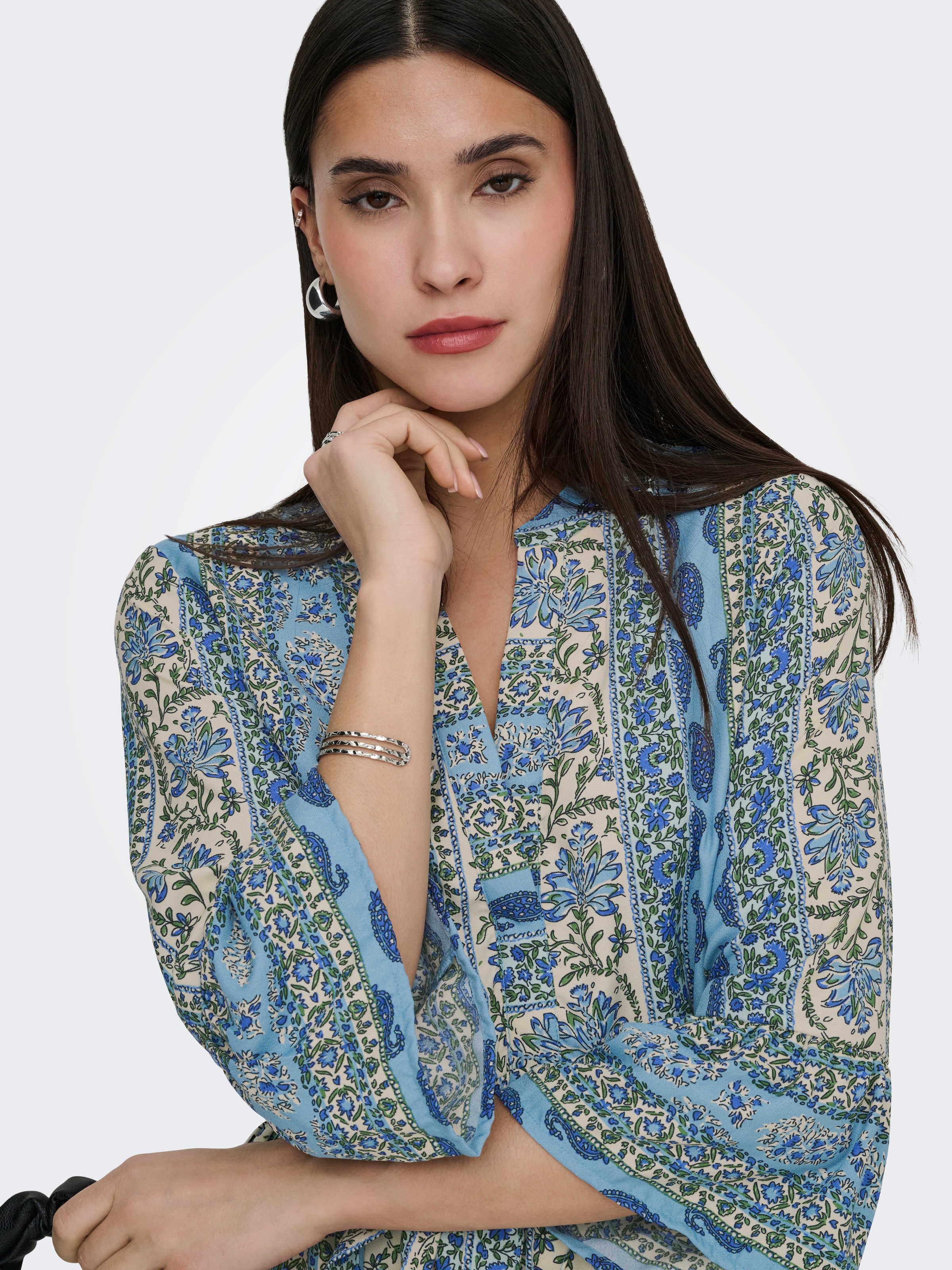 ONLY Robe tunique »ONLSINA LIFE 3/4 SHORT DRESS NOOS WVN« avec volant