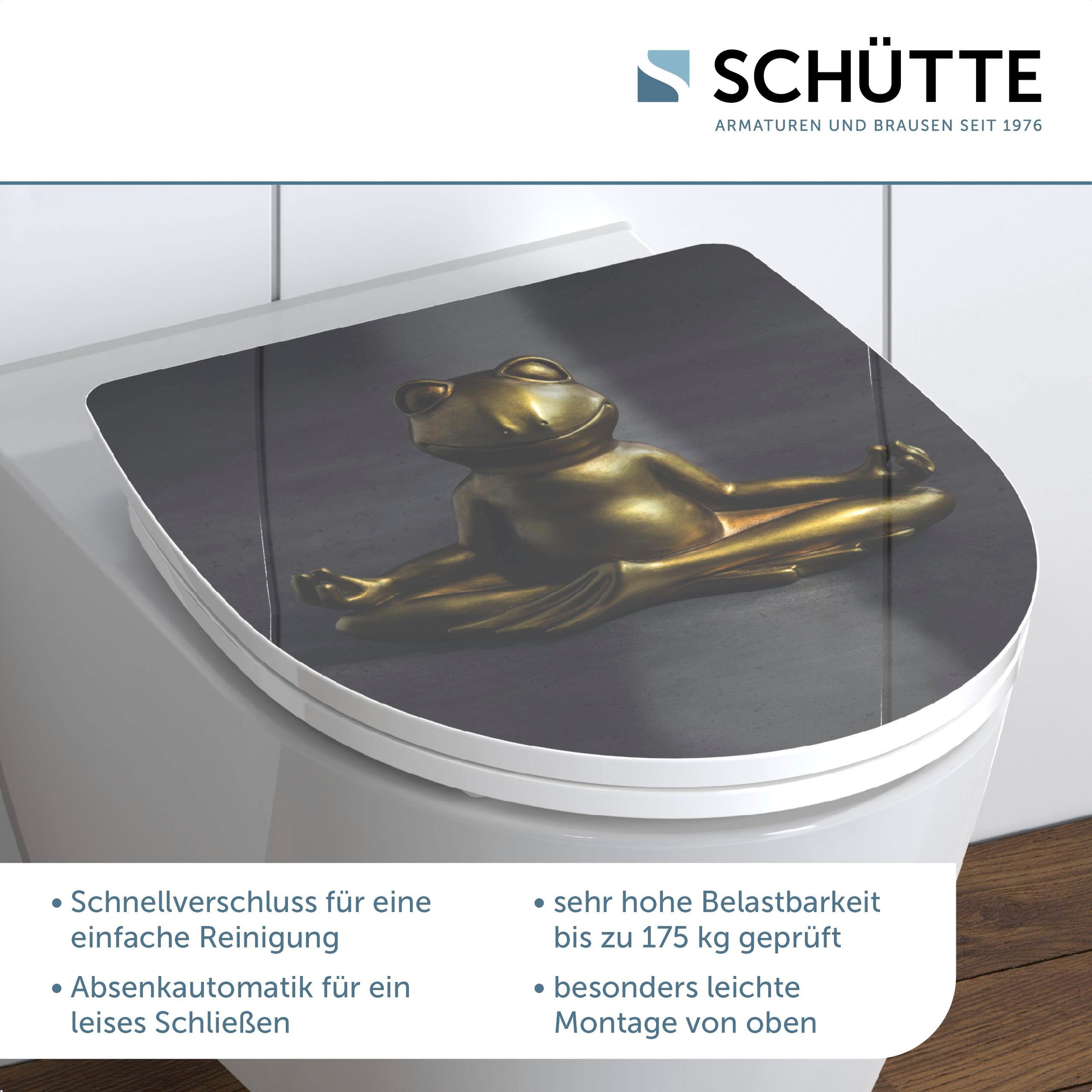 Schütte WC-Sitz 'Relaxing Frog HG' mit Absenkautomatik Duroplast