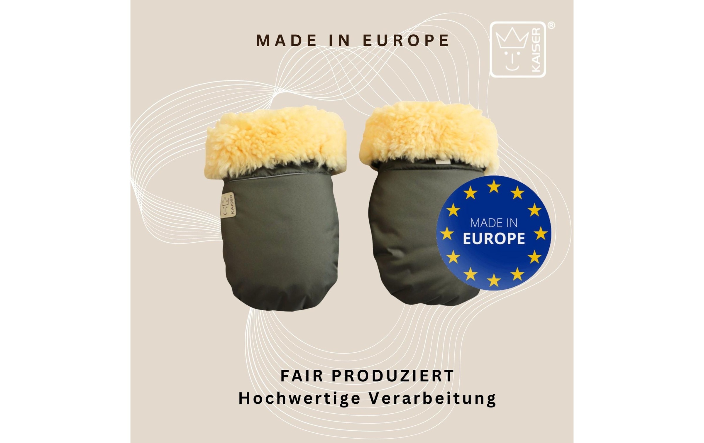 Kaiser Chauffe-mains pour poussette »Handschuh Reflect Kiwa«