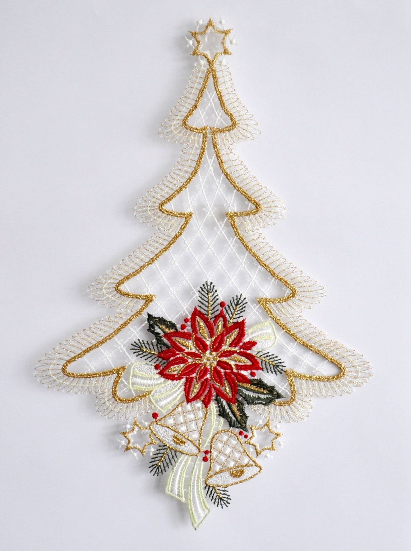 Image of Stickereien Plauen Fensterbild "Fensterbild Tannenbaum" Echte Plauener Spitze