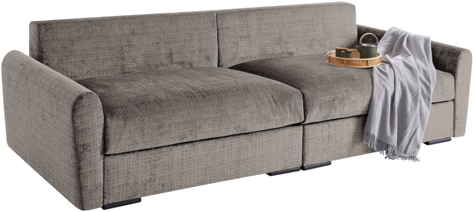 Home affaire Big-Sofa »Finca XXL, B: 247 cm« 4 Zierkissen, Mega-Sofa, in Cord oder Chenille-Struktur, Federkern