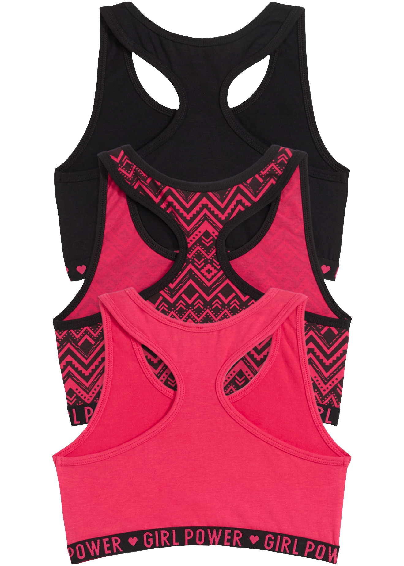 bonprix Bustier Paquet, lot de 3,  en coton et élasthanne, lot de 3, avec inscription tendance