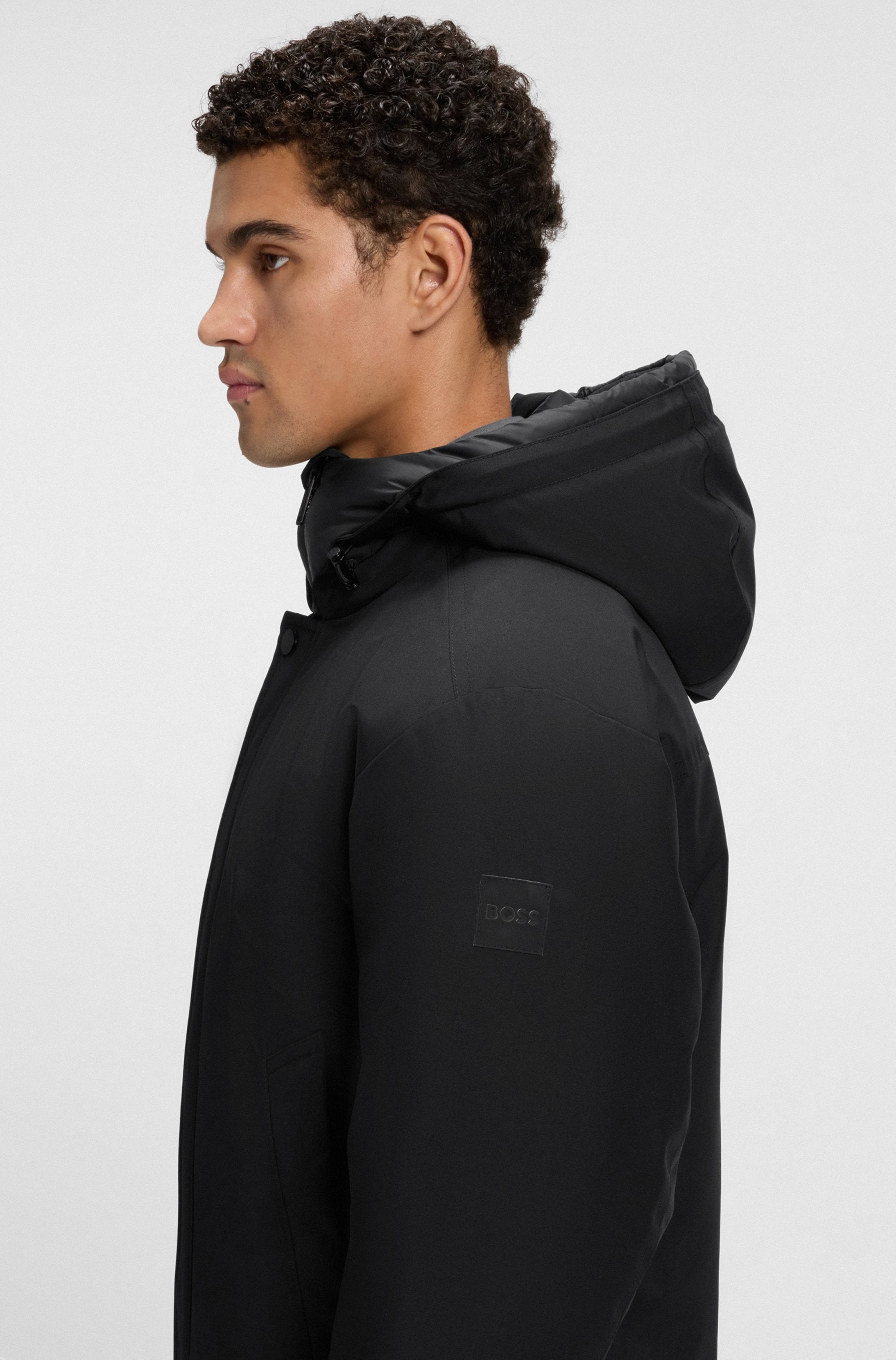 BOSS ORANGE Blouson »Osis«, mit Kapuze, relaxed fit, mit wattierter Kapuze, verdeckter Reissverschluss