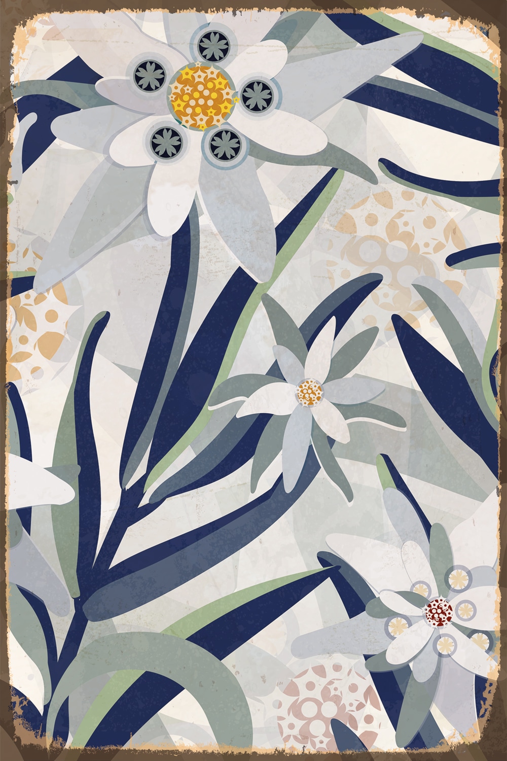 Image of queence Metallbild "Floral" Blumen Blechschild, Stahlschild, Blumen, Wandbild