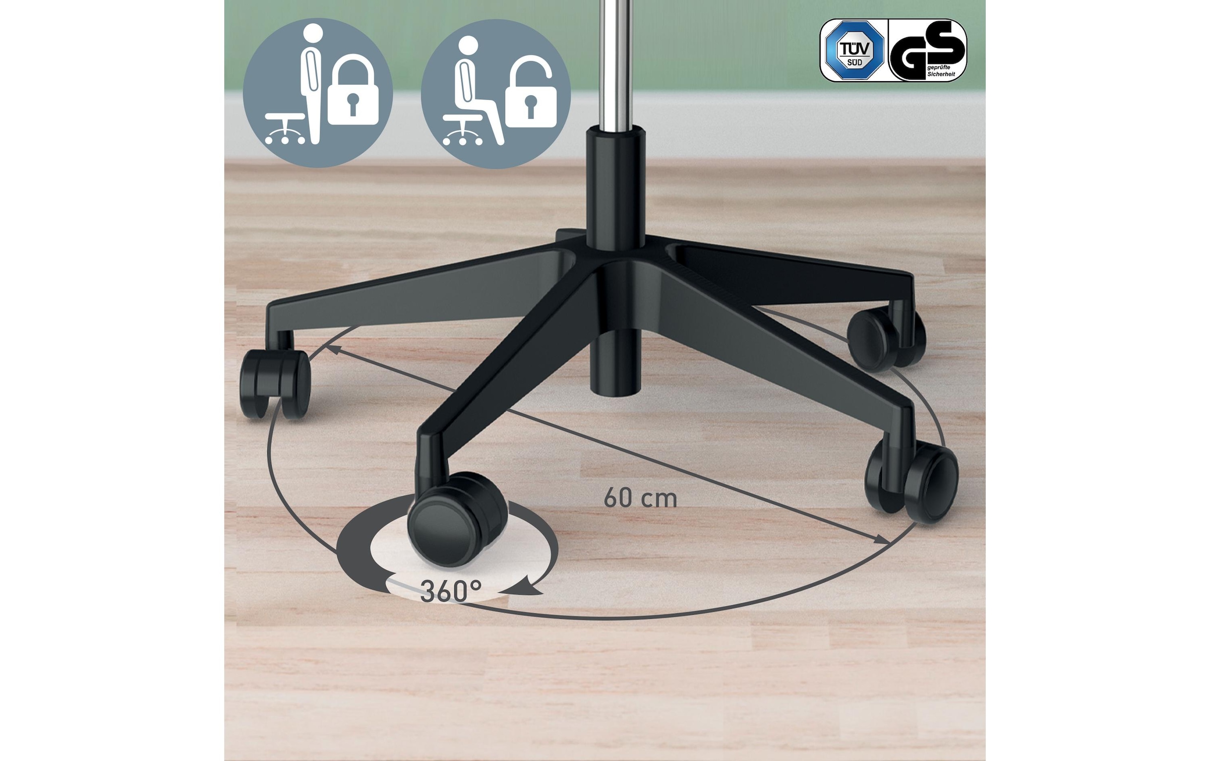 LEITZ Arbeitshocker »Ergonomischer Activ mit Rollen«