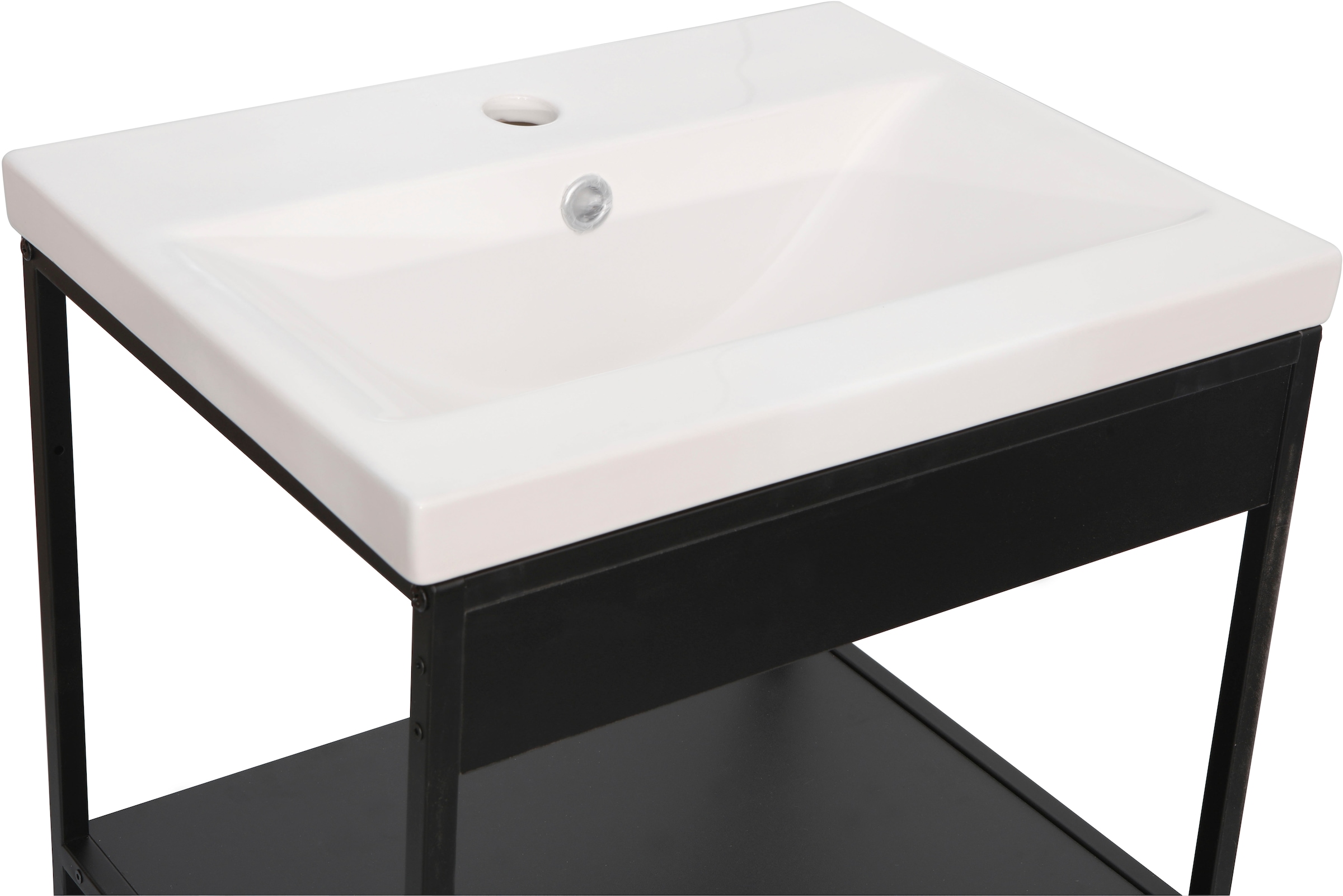 welltime Waschbeckenunterschrank »Lodi« 1 Stk. tlg. Badezimmerregal mit 2 offenen Fächern - (B/T/H) 51/40/80 cm