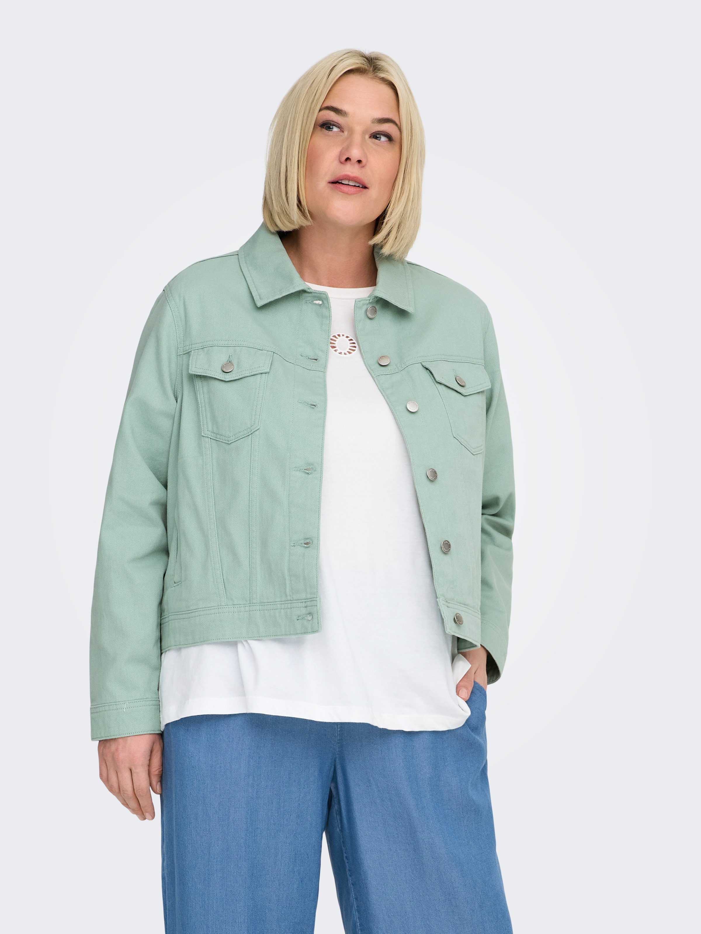 Image of ONLY CARMAKOMA Jeansjacke "CARTIA L/S COLORED JACKET CC PNT"