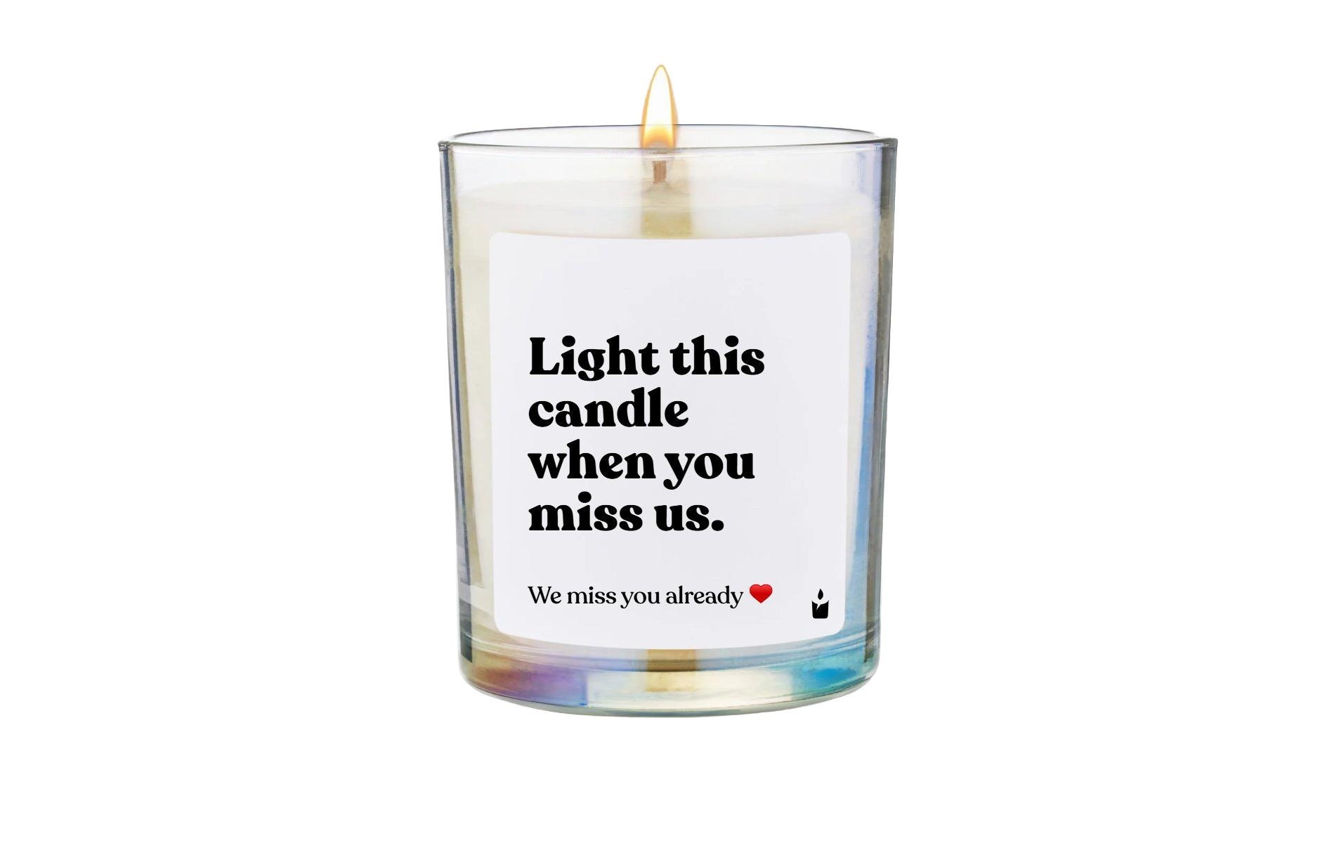 Image of Duftkerze "ChattyCandles Light this candle when you miss us 6,7 x 8 cm"