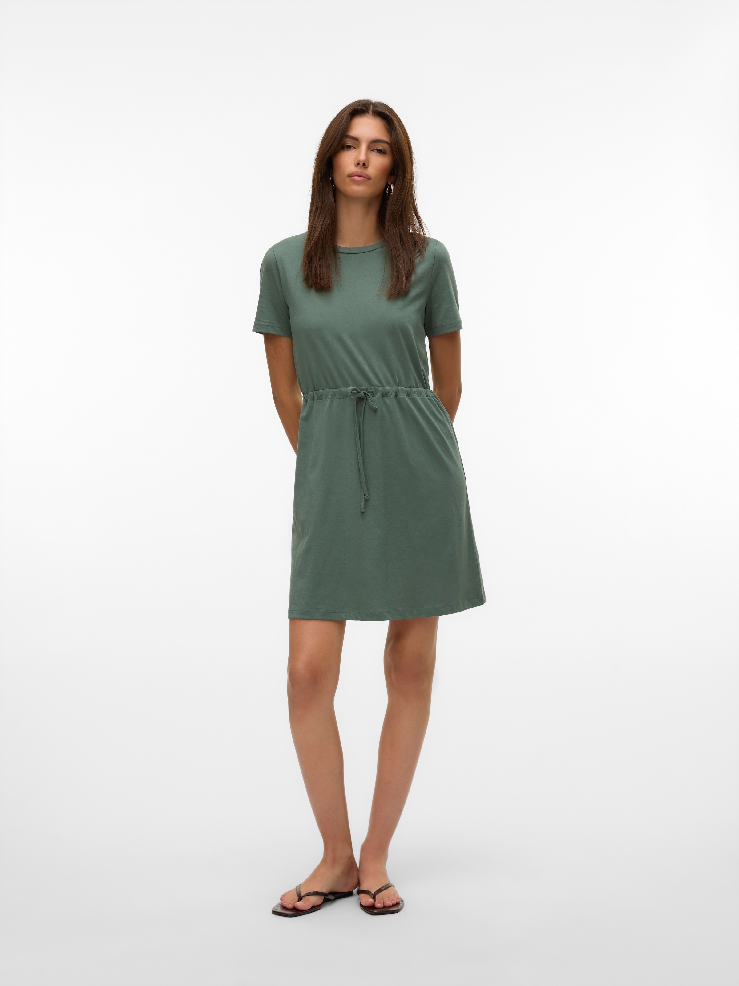 Vero Moda Shirtkleid »VMLUNA SS SHORT STRING DRESS JRS NOOS«, Sommerkleid