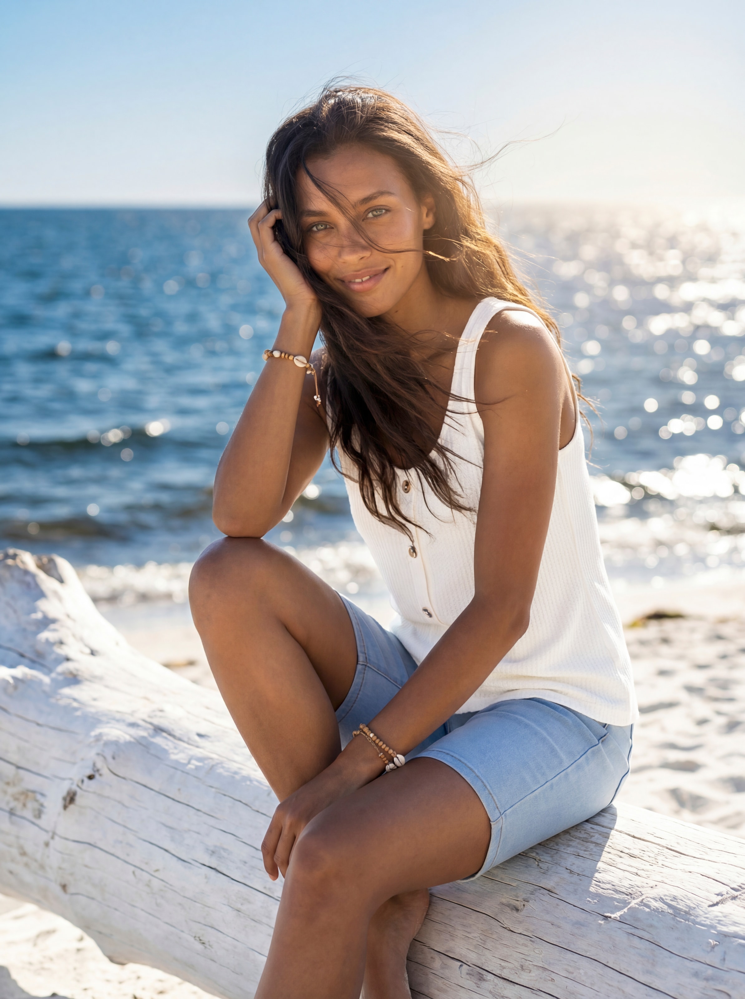 LASCANA Top à bretelles »mit Zierknopfleiste« aus weicher Piqué-Qualität