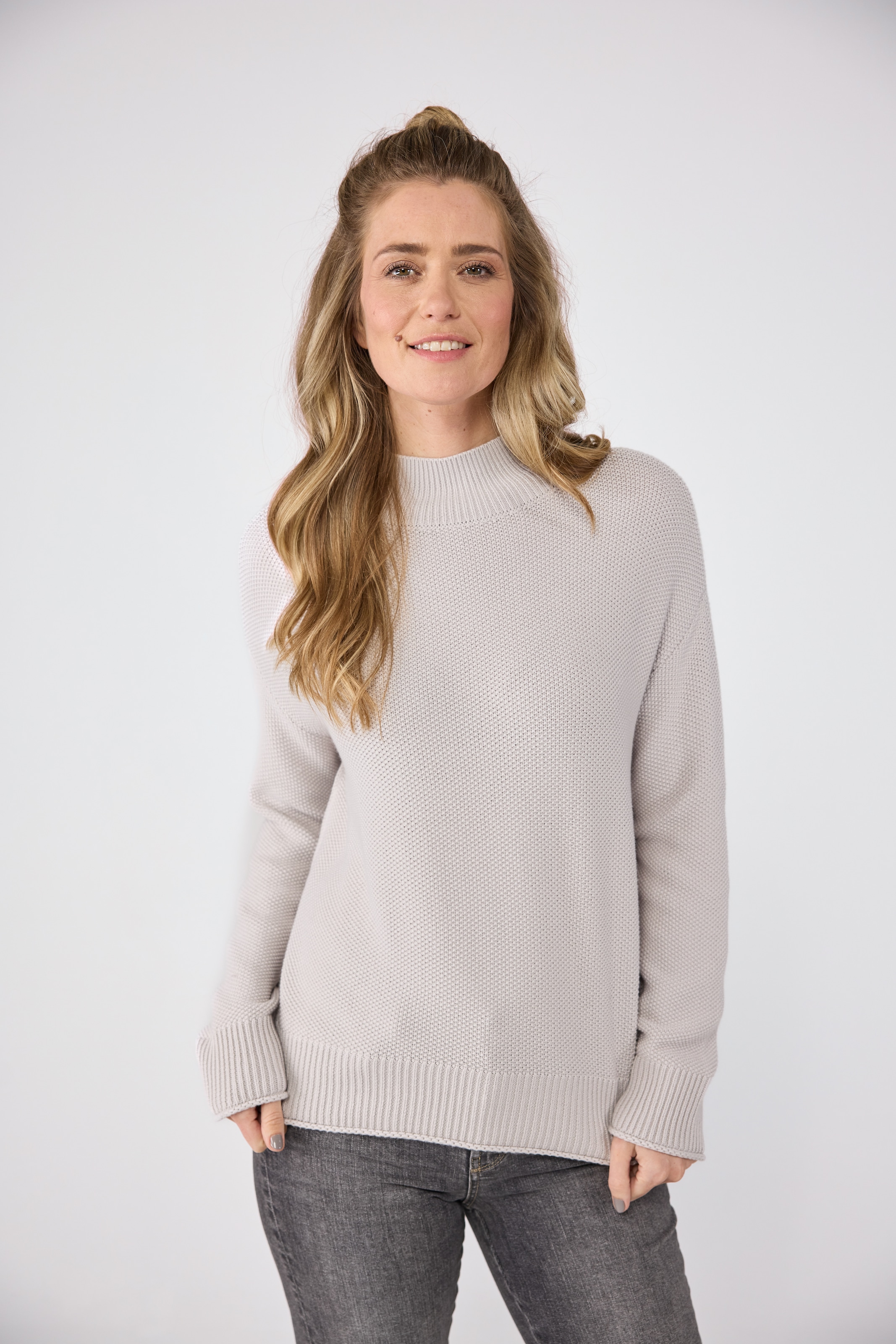Image of Lieblingsstück Stehkragenpullover "NeeleEP" mit Perlmuster